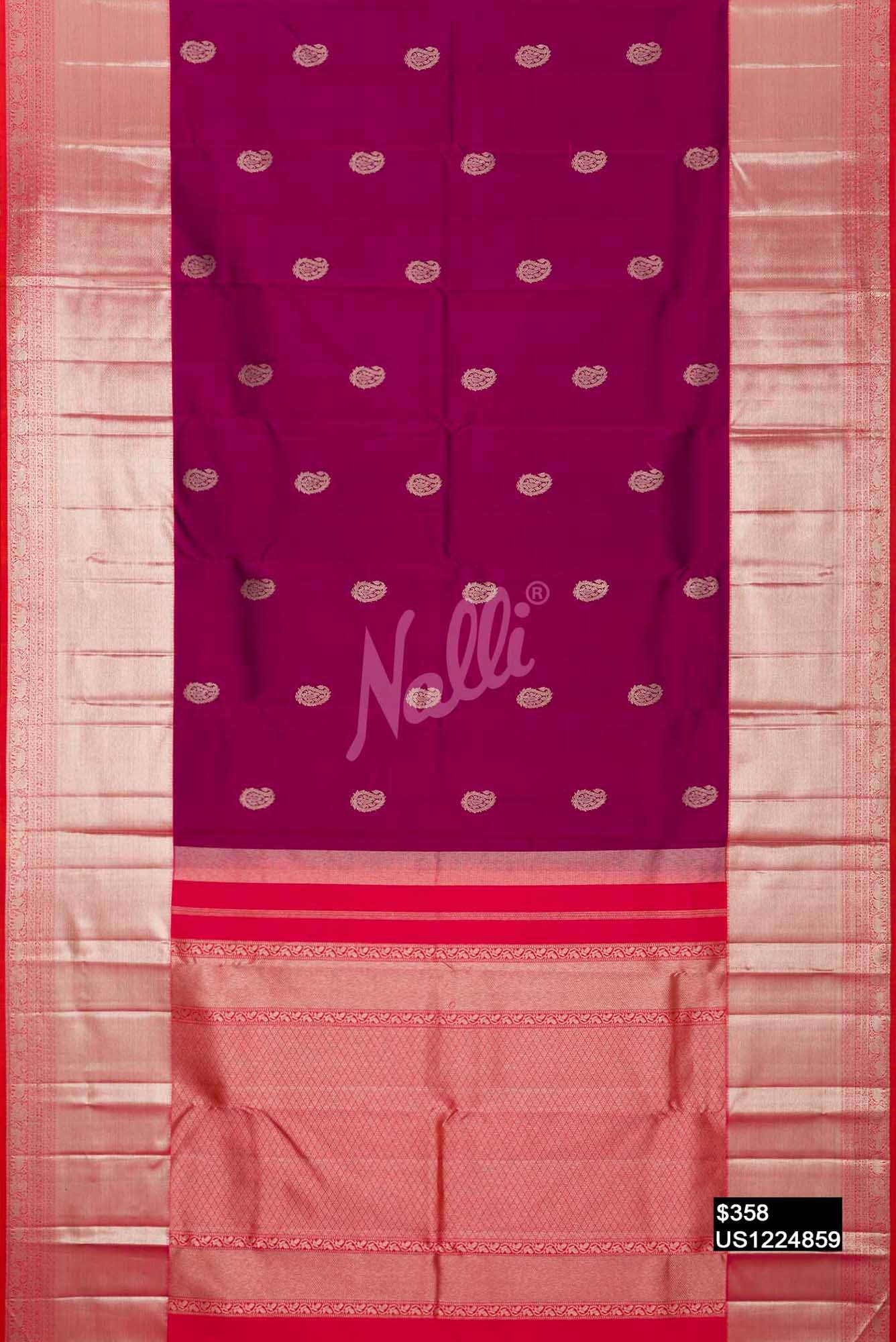 Magenta Kanchipuram Silk Saree