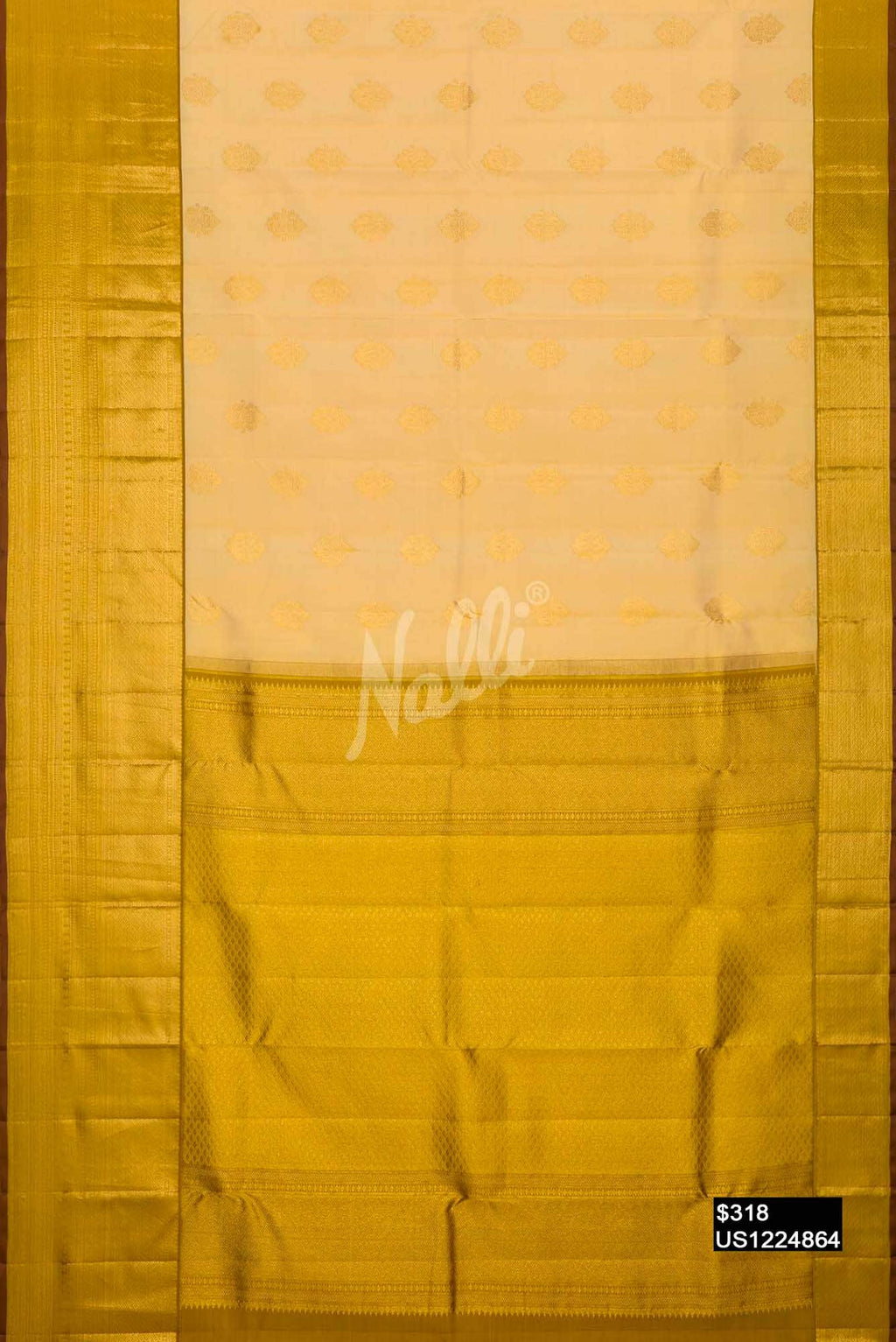 Sandal Kanchipuram Silk Saree