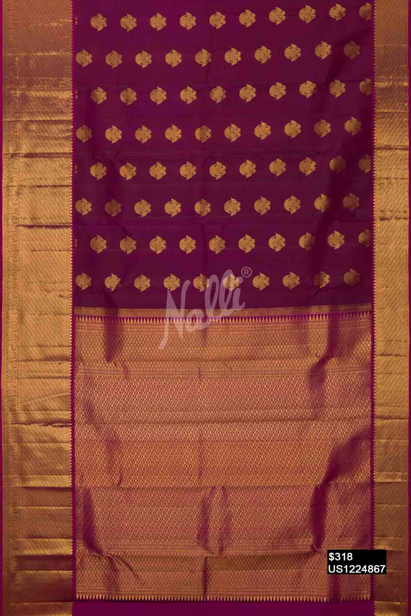 Purple Kanchipuram Silk Saree