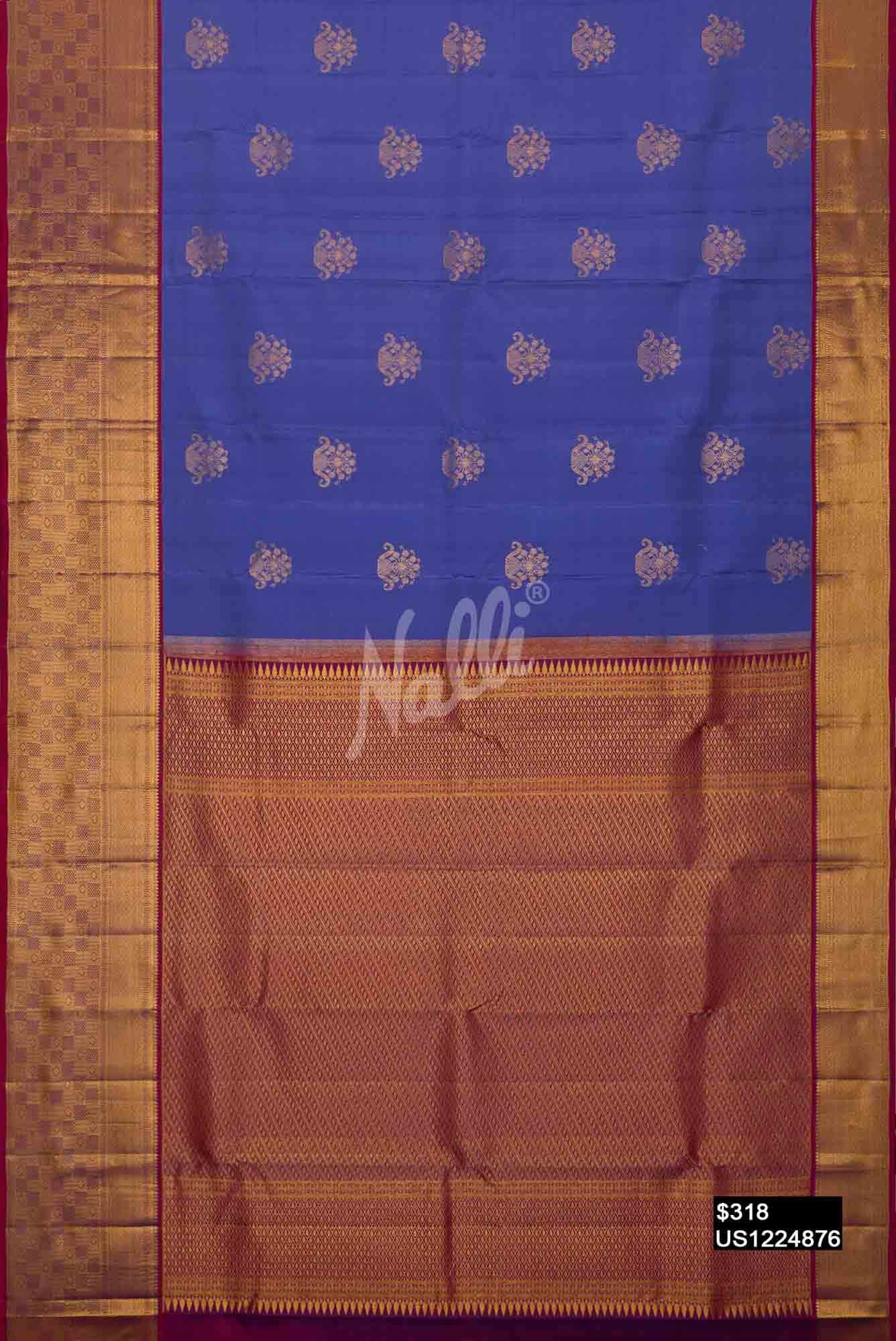 Blue Kanchipuram Silk Saree
