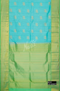 Sky Blue Kanchipuram Silk Saree
