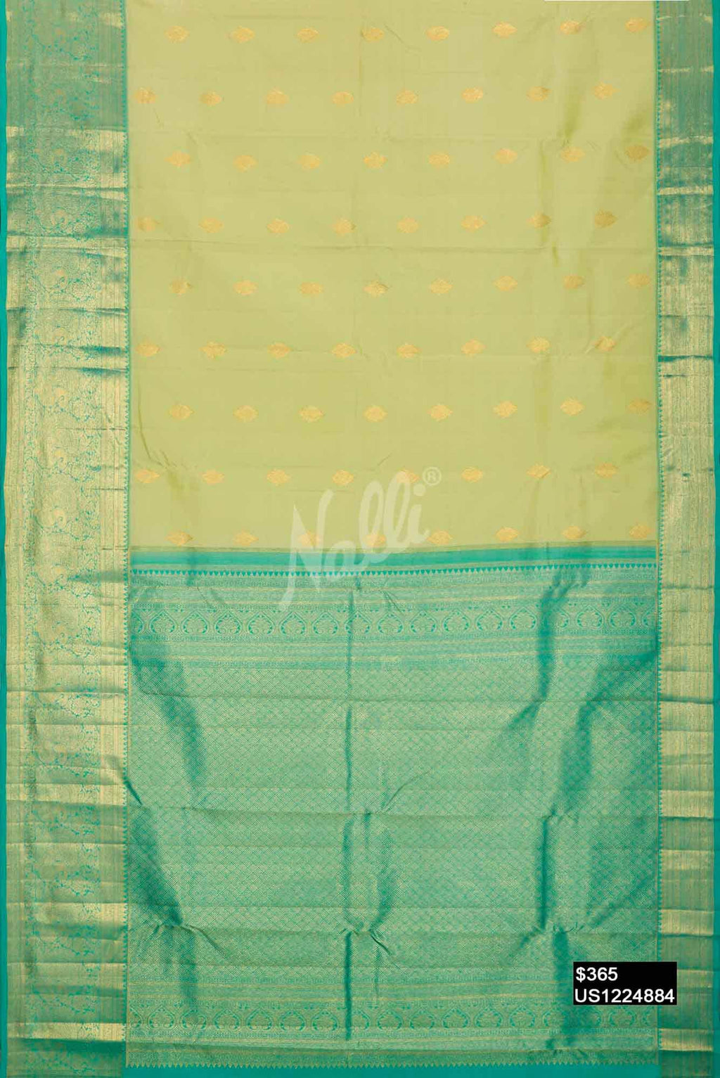 Pista Green Kanchipuram Silk Saree