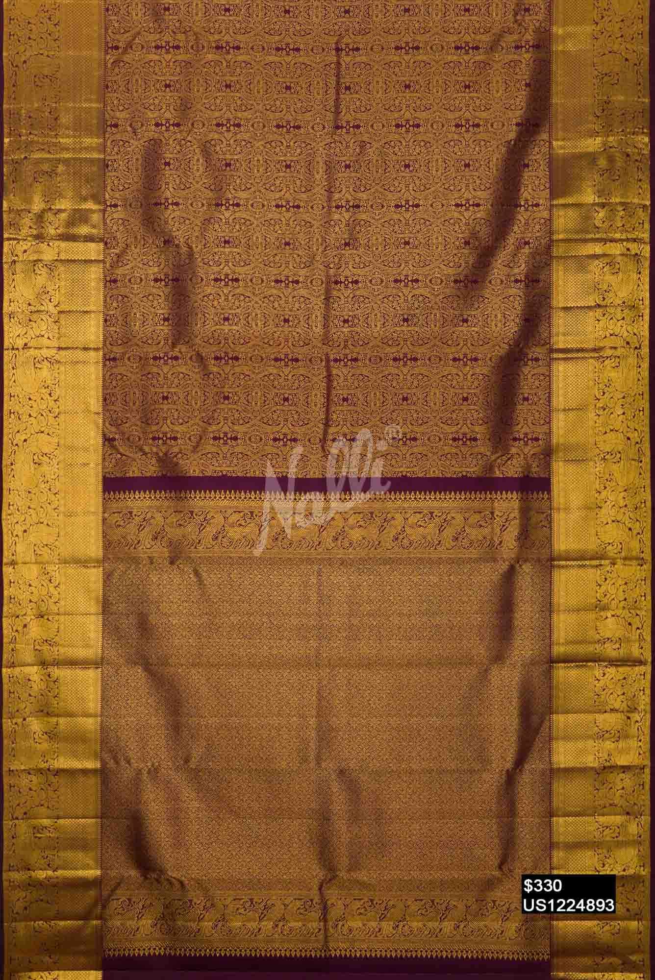 Purple Kanchipuram Silk Saree