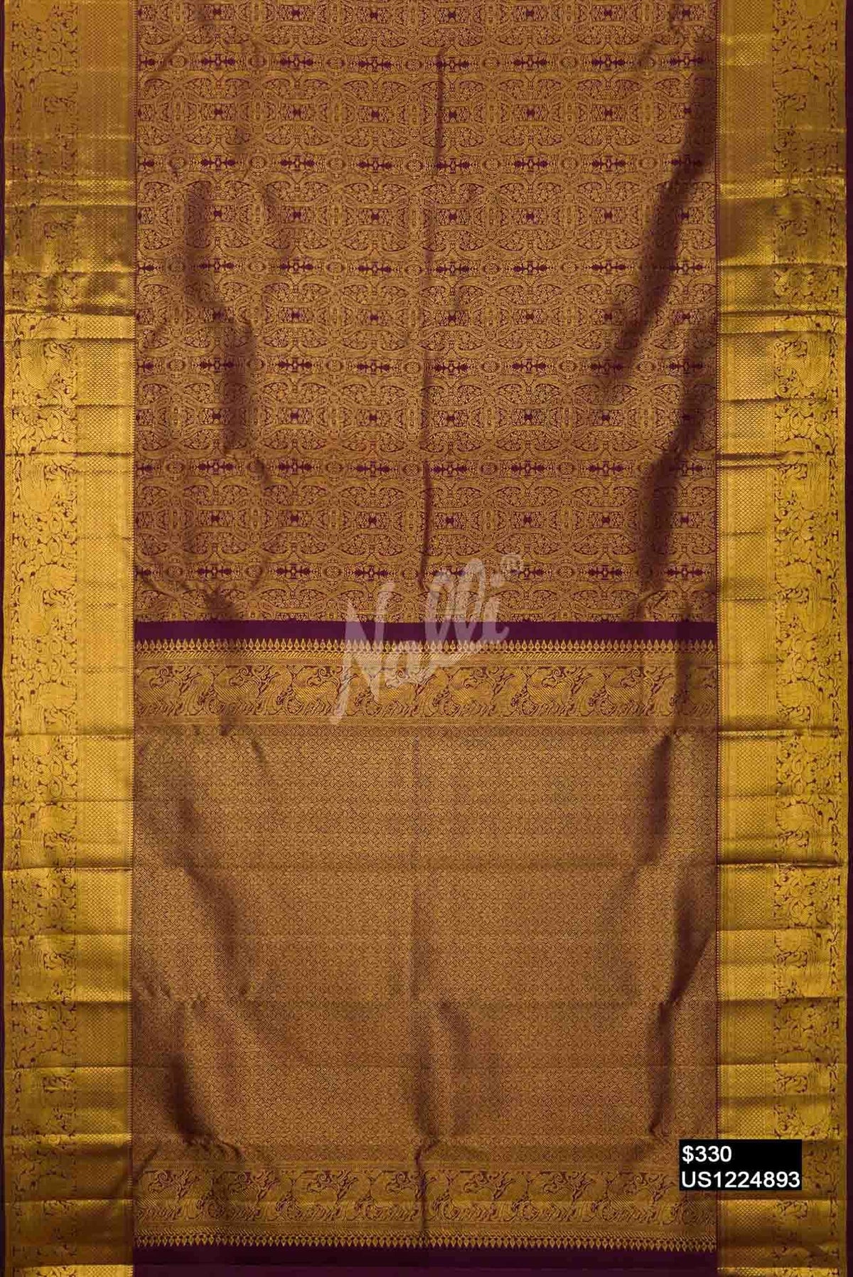 Purple Kanchipuram Silk Saree