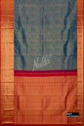 Peacock Blue Kanchipuram Silk Saree