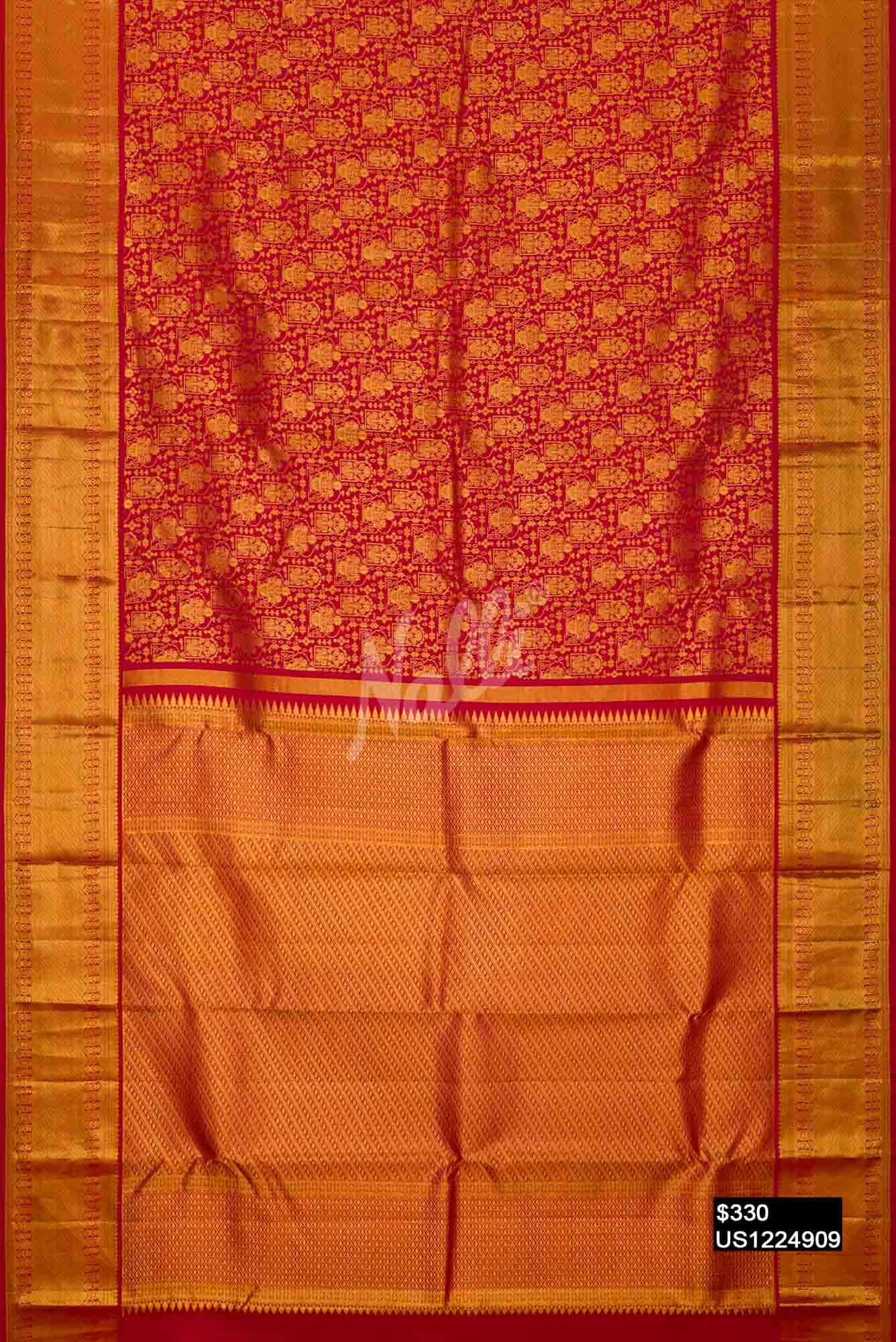 Maroon Kanchipuram Silk Saree