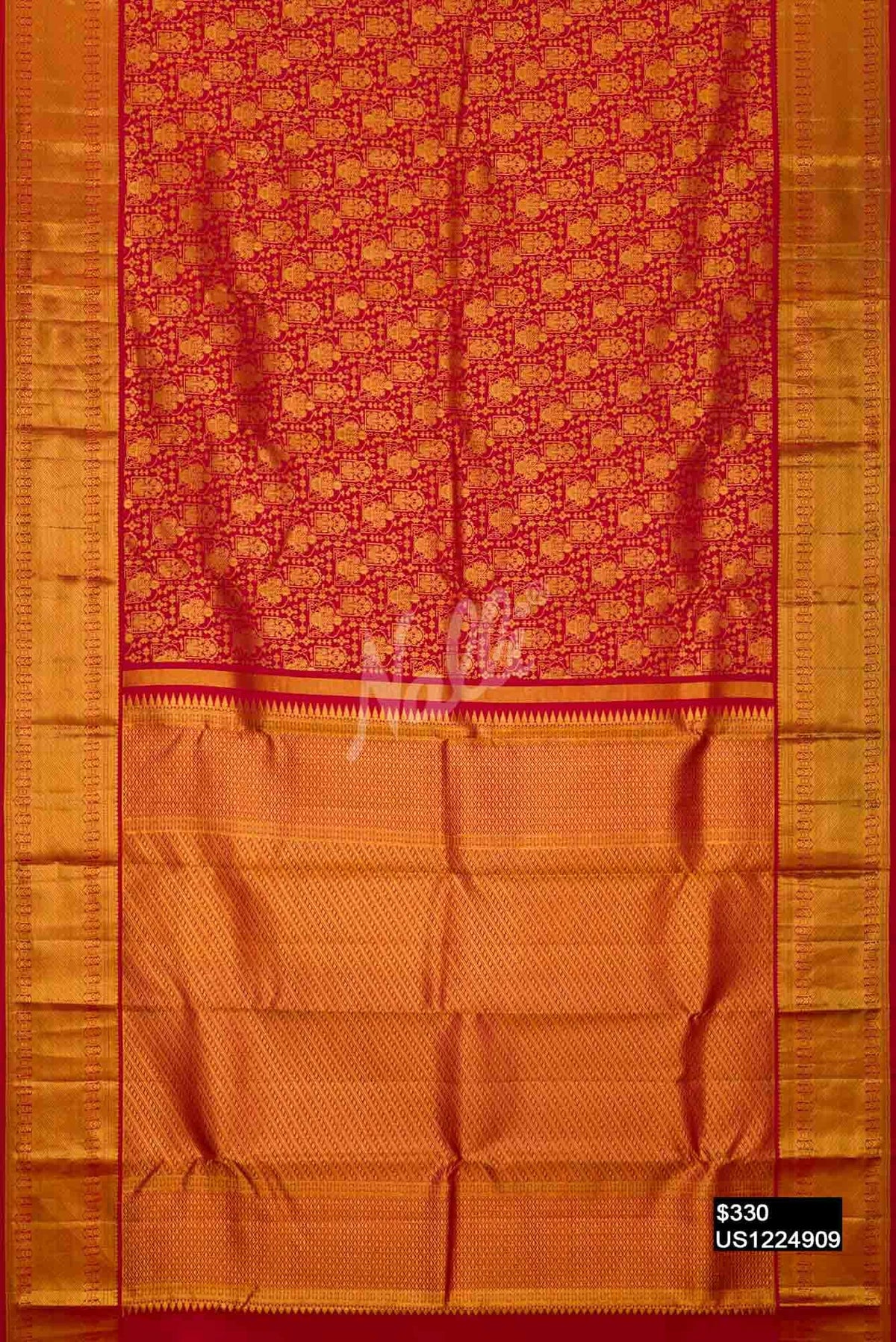 Maroon Kanchipuram Silk Saree