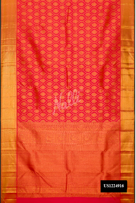 Orange Kanchipuram Silk Saree