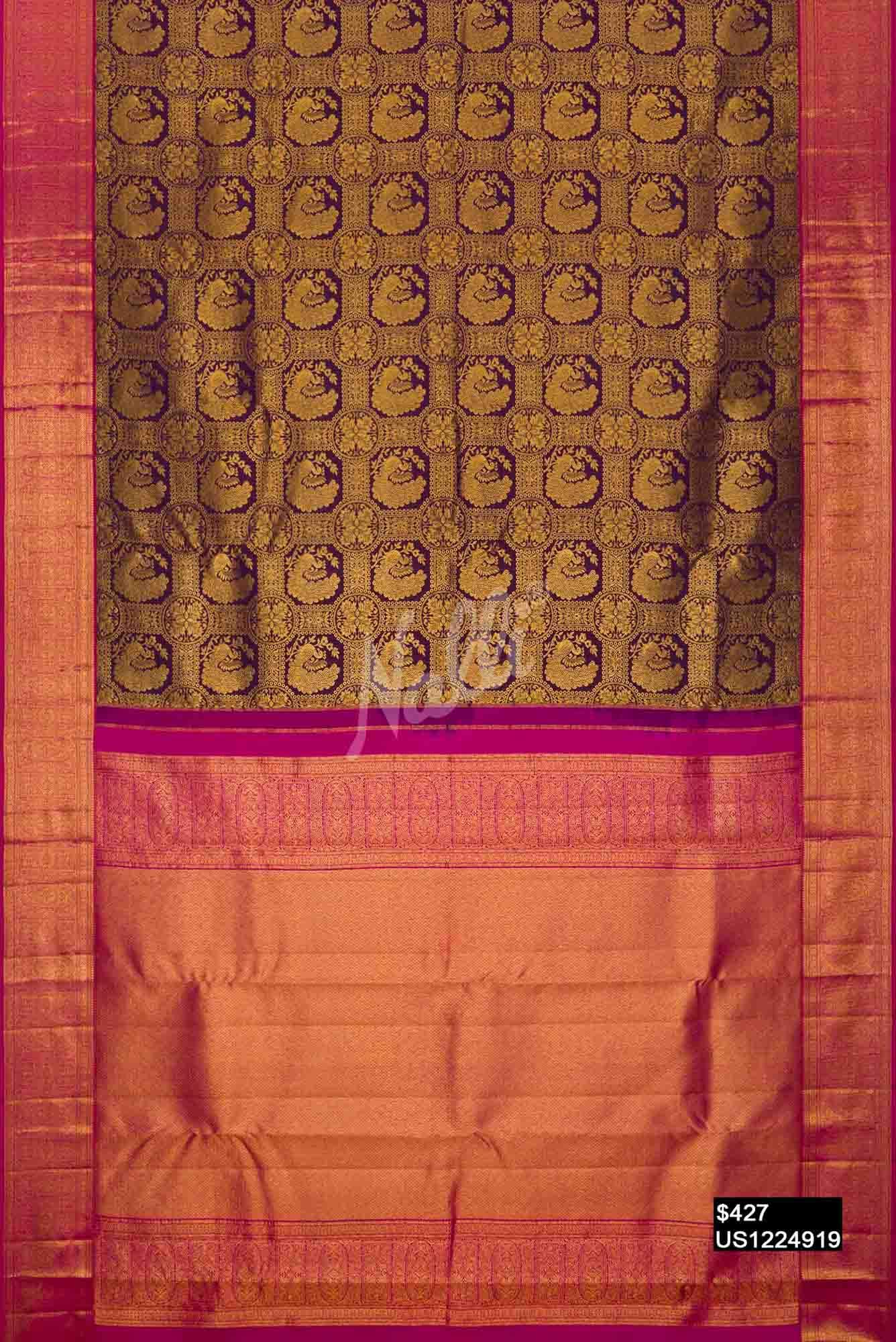 Violet Kanchipuram Silk Saree
