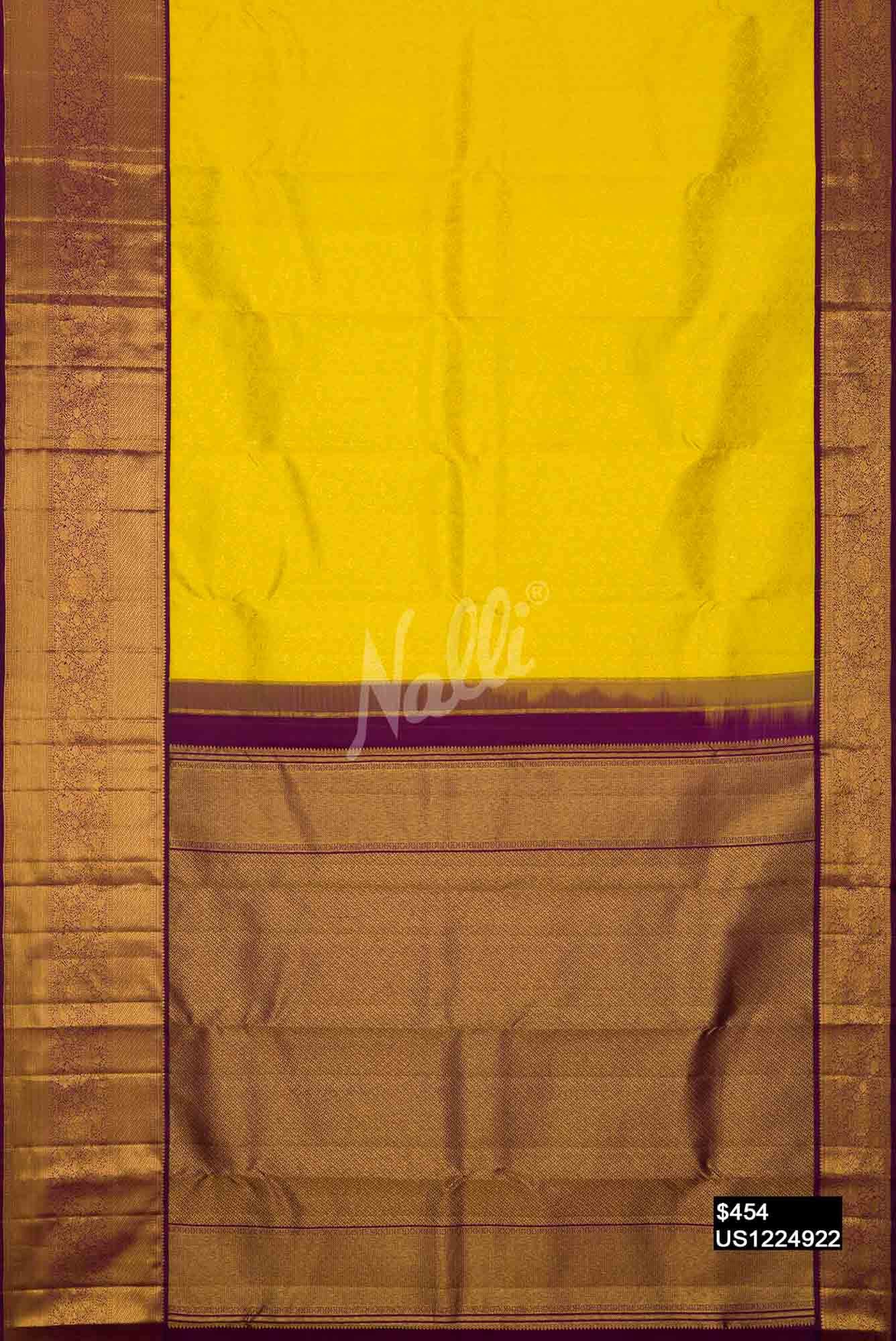 Yellow Kanchipuram Silk Saree