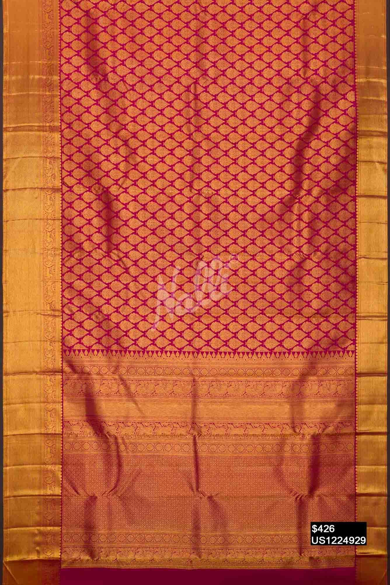 Magenta Kanchipuram Silk Saree