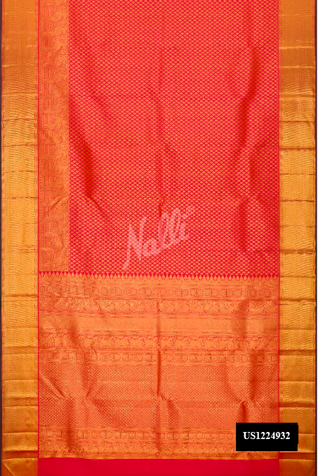 Orange Kanchipuram Silk Saree