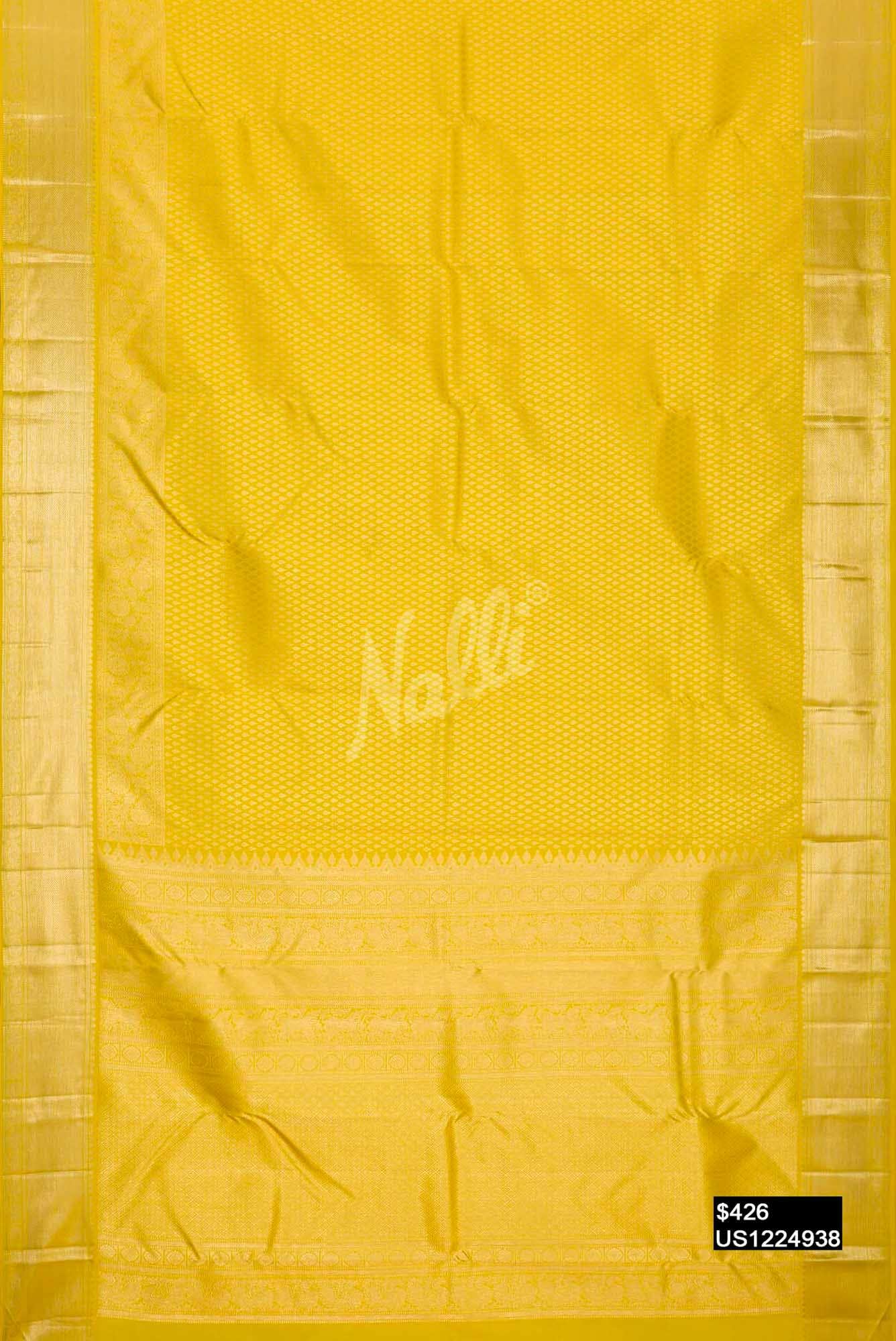 Yellow Kanchipuram Silk Saree