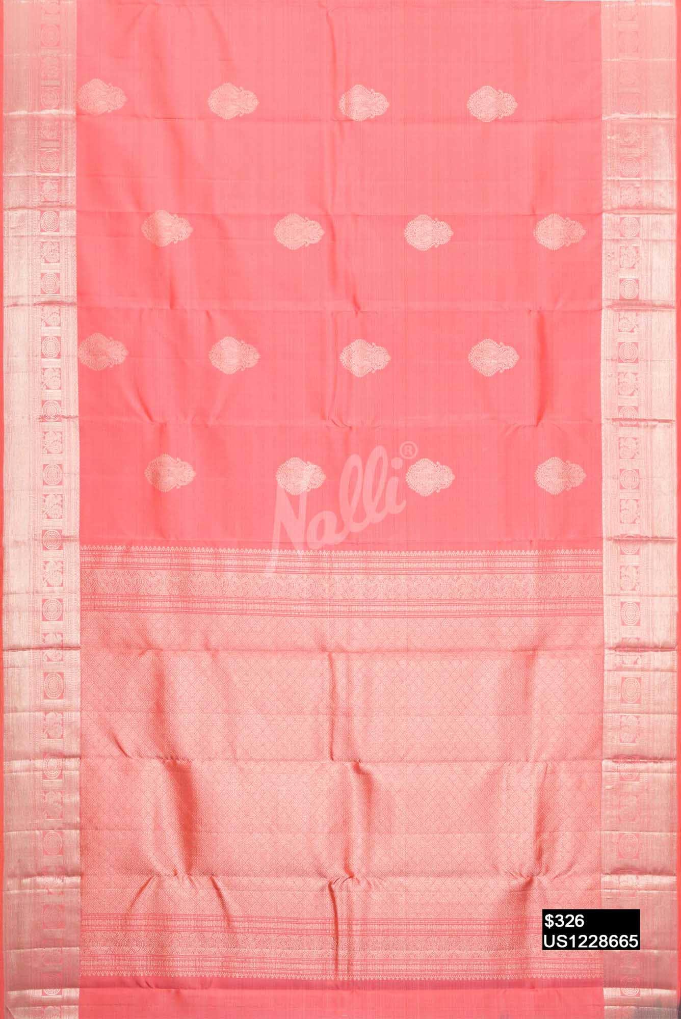 Peach Kanchipuram Silk Saree