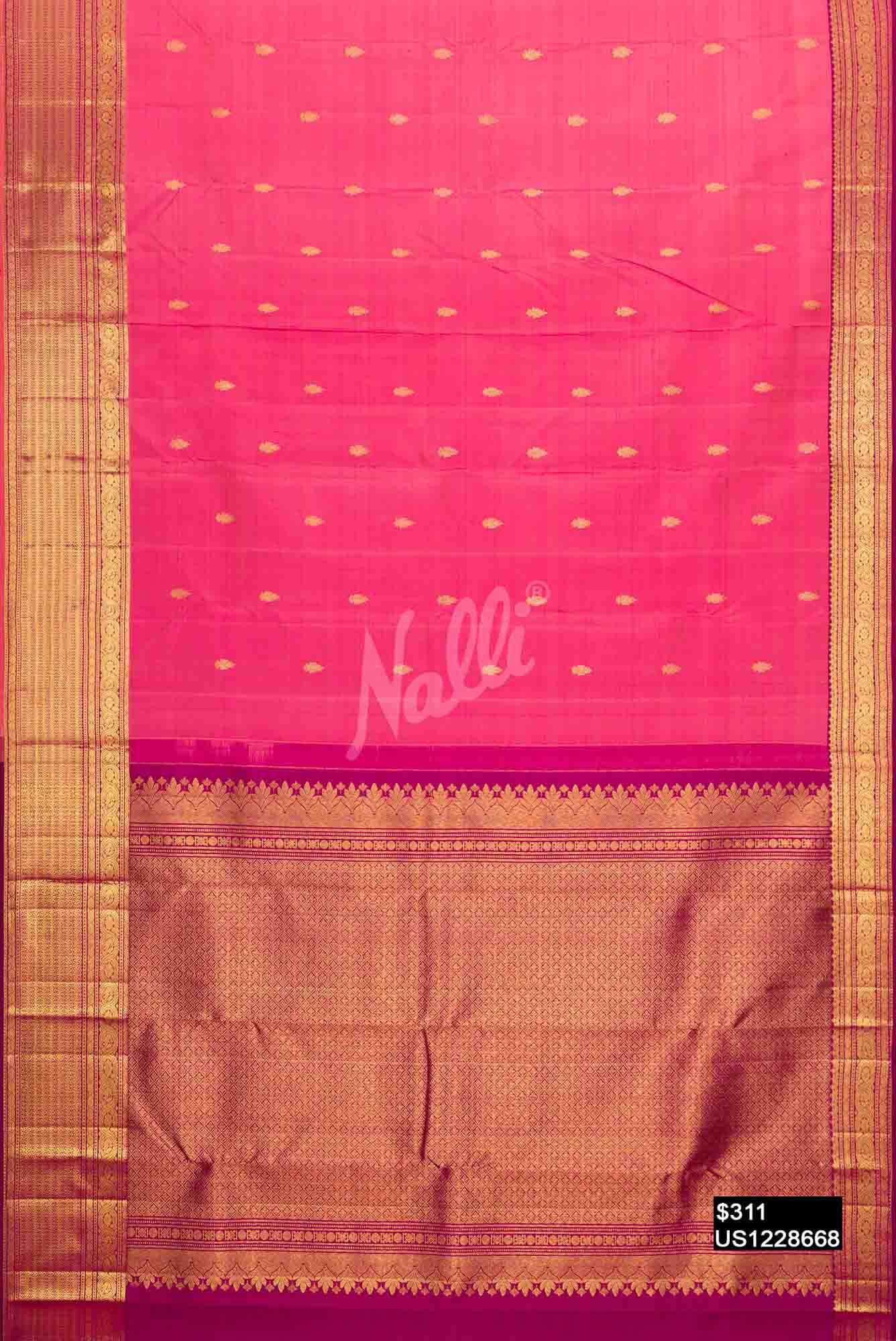 Pink Kanchipuram Silk Saree