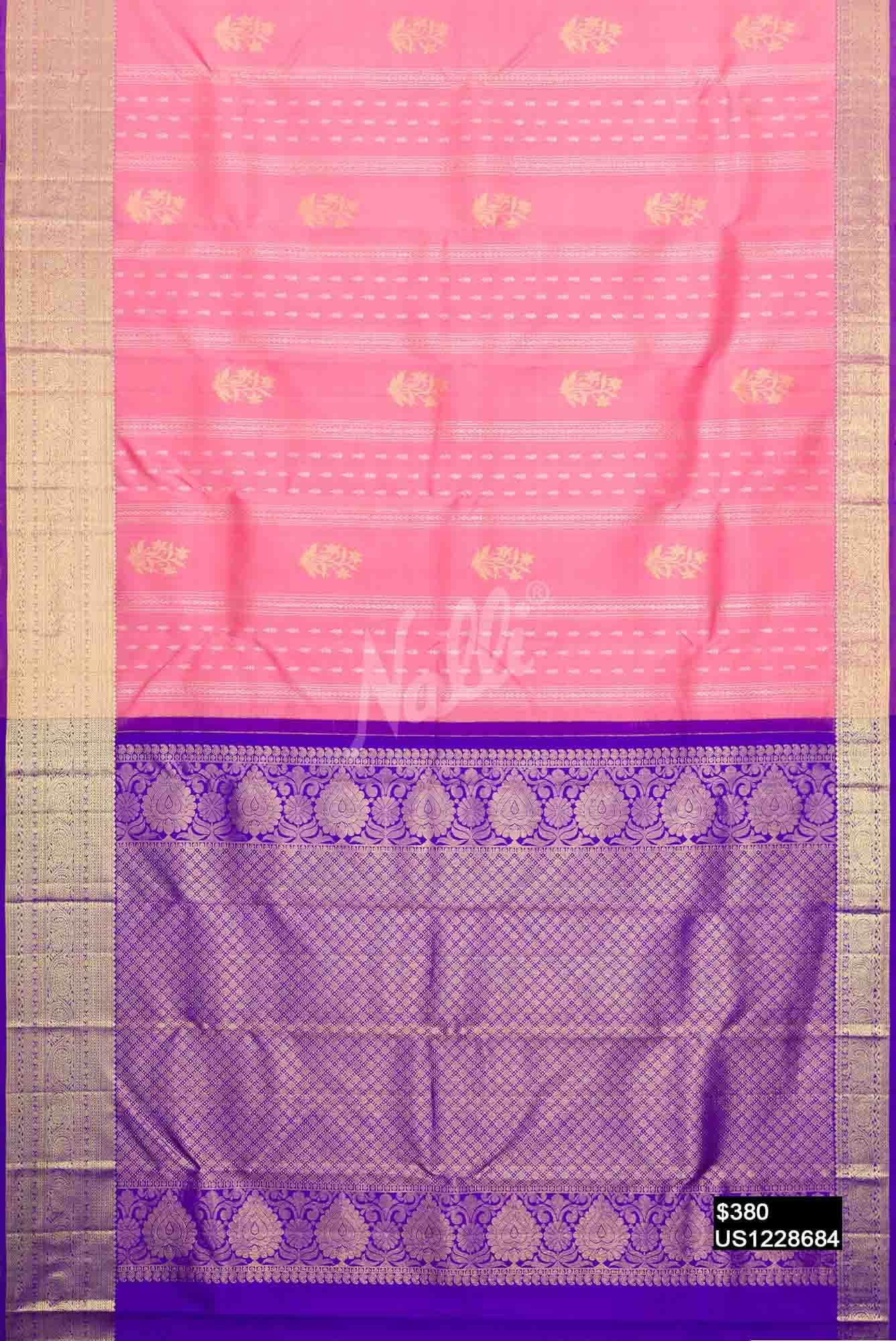 Pink Kanchipuram Silk Saree