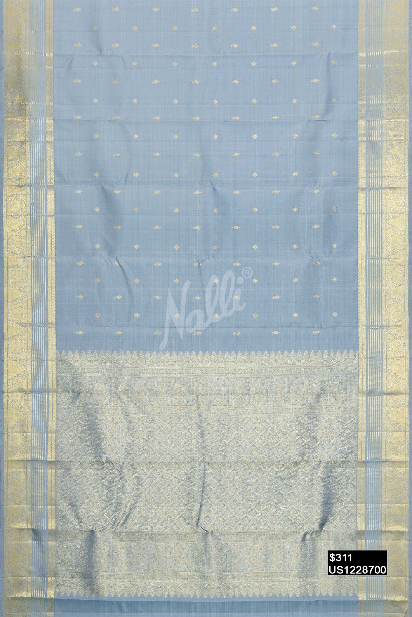 Grey Kanchipuram Silk Saree