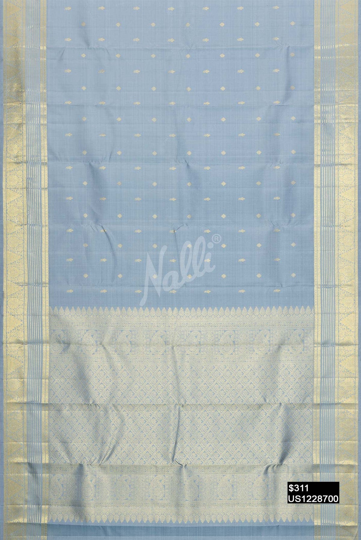 Grey Kanchipuram Silk Saree