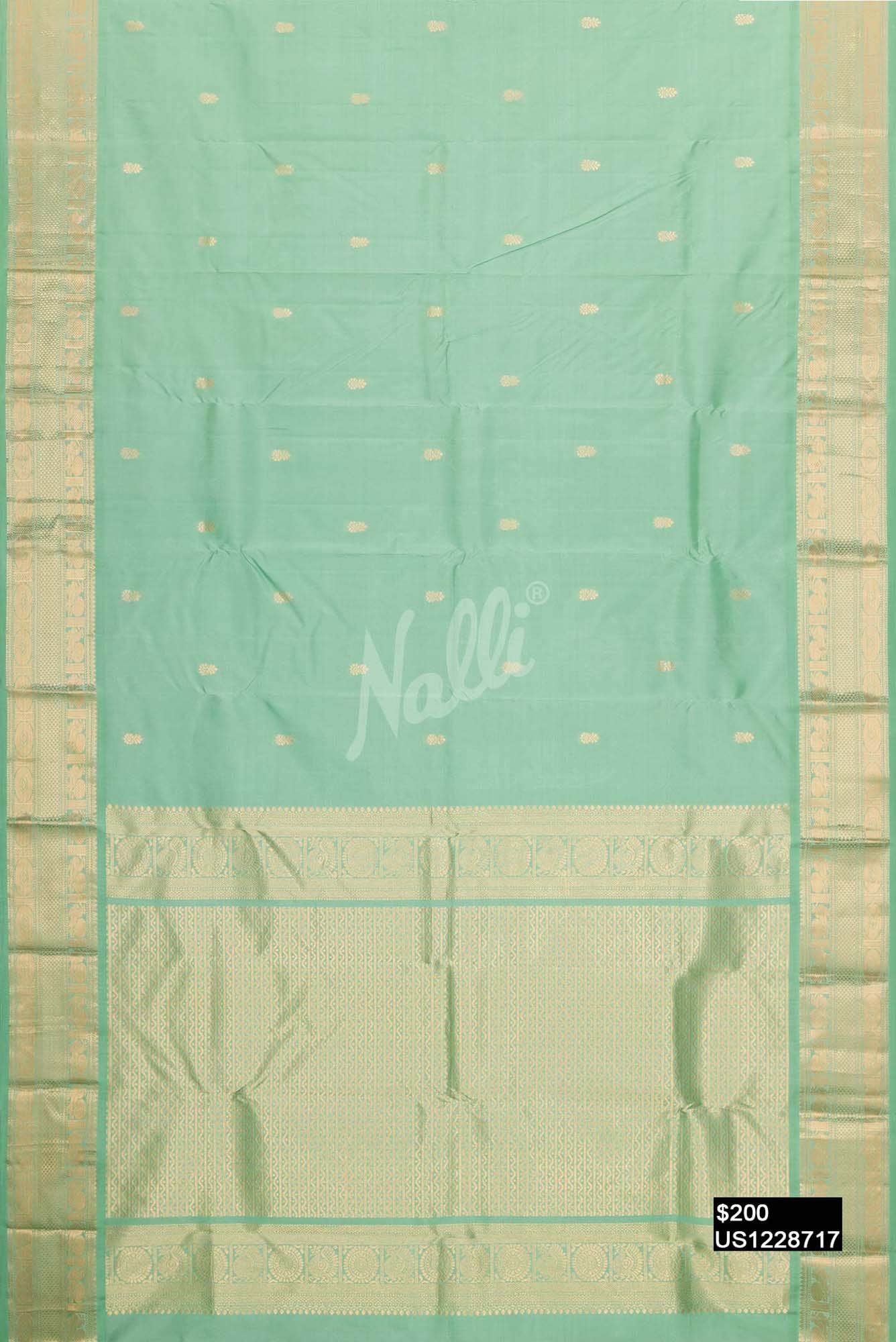 Pista Green Kanchipuram Silk Saree
