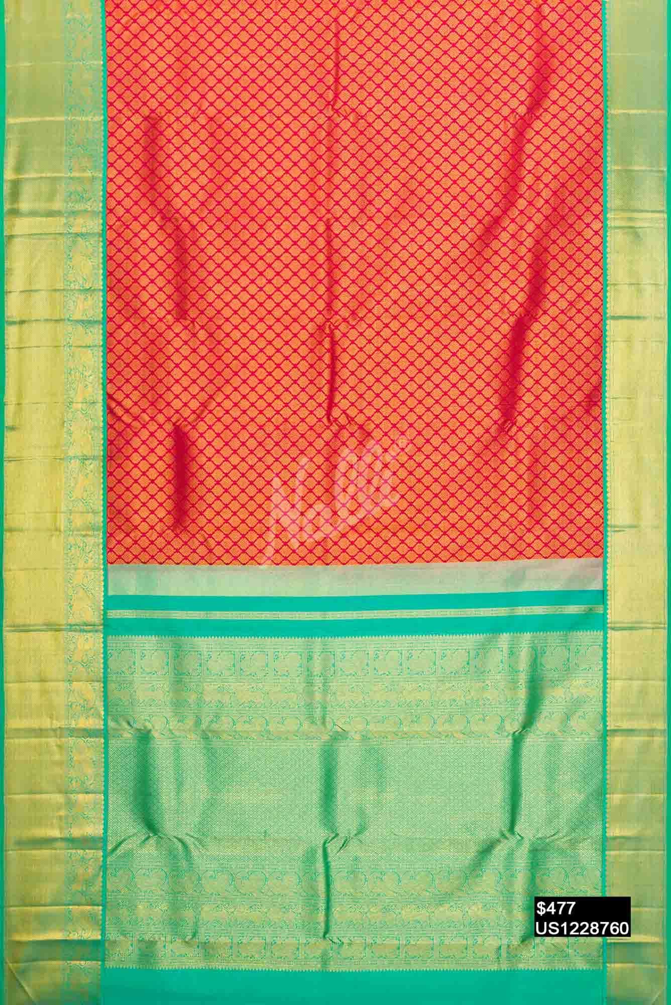Dark Pink Kanchipuram Silk Saree