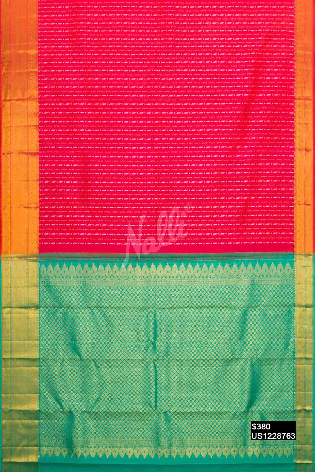 Orange Kanchipuram Silk Saree