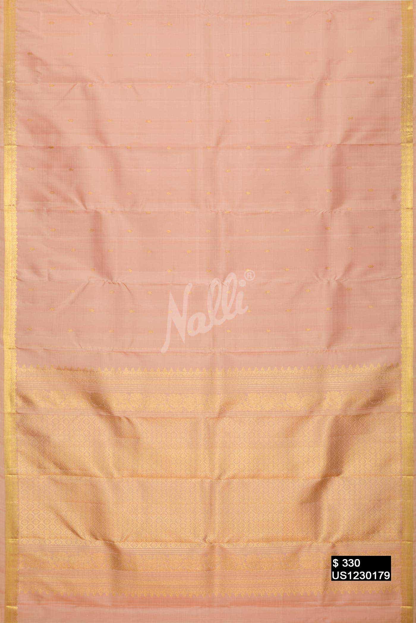 Peach Kanchipuram Silk Saree