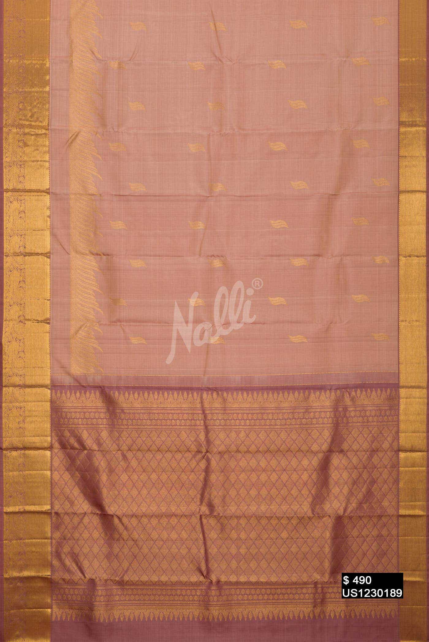 Rose Gold Kanchipuram Silk Saree