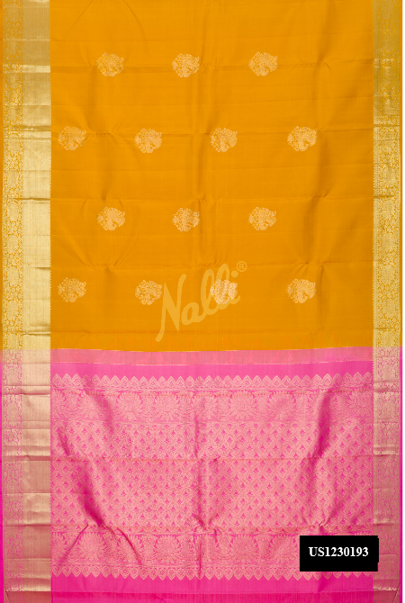 Mustard Kanchipuram Silk Saree
