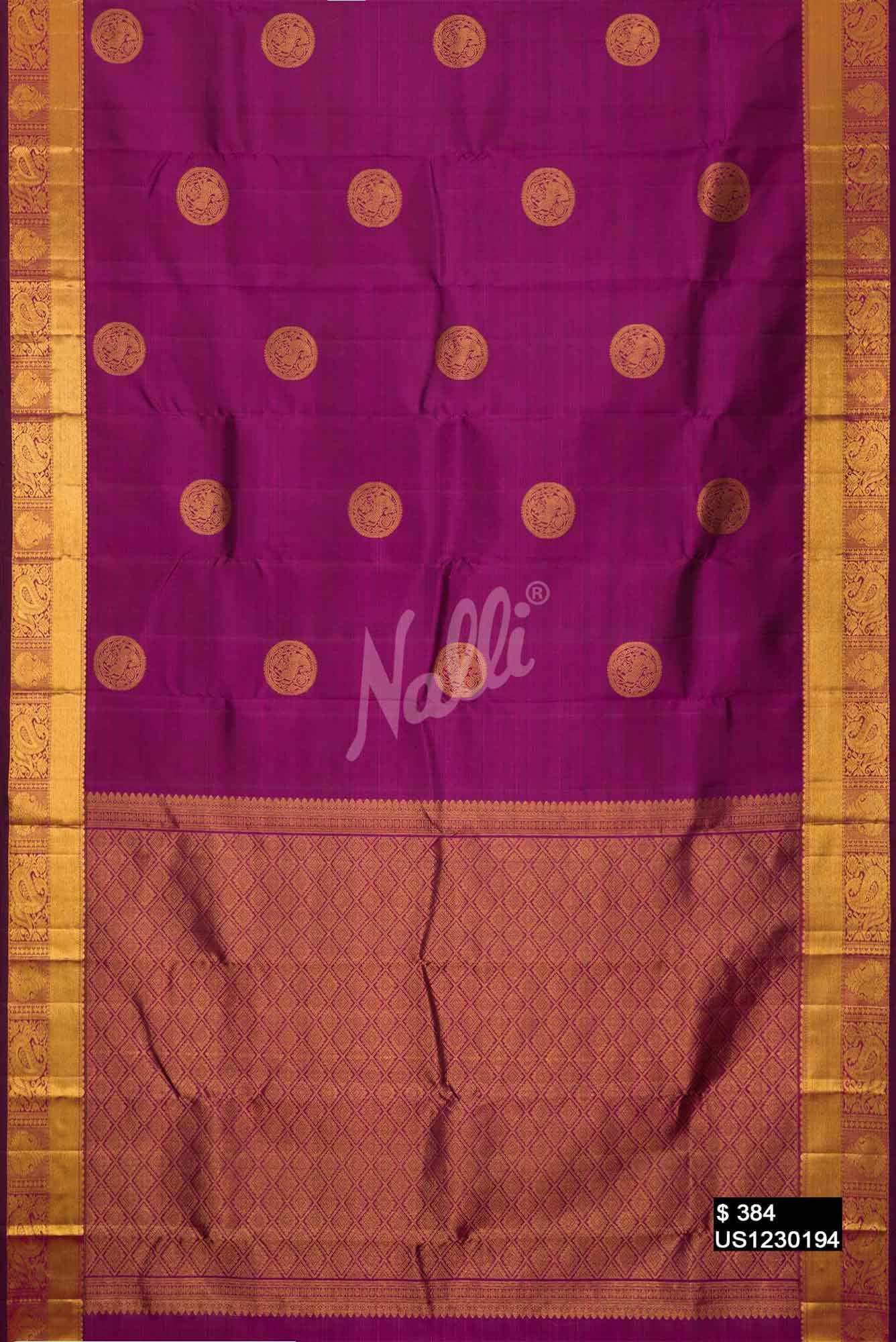 Magenta Kanchipuram Silk Saree