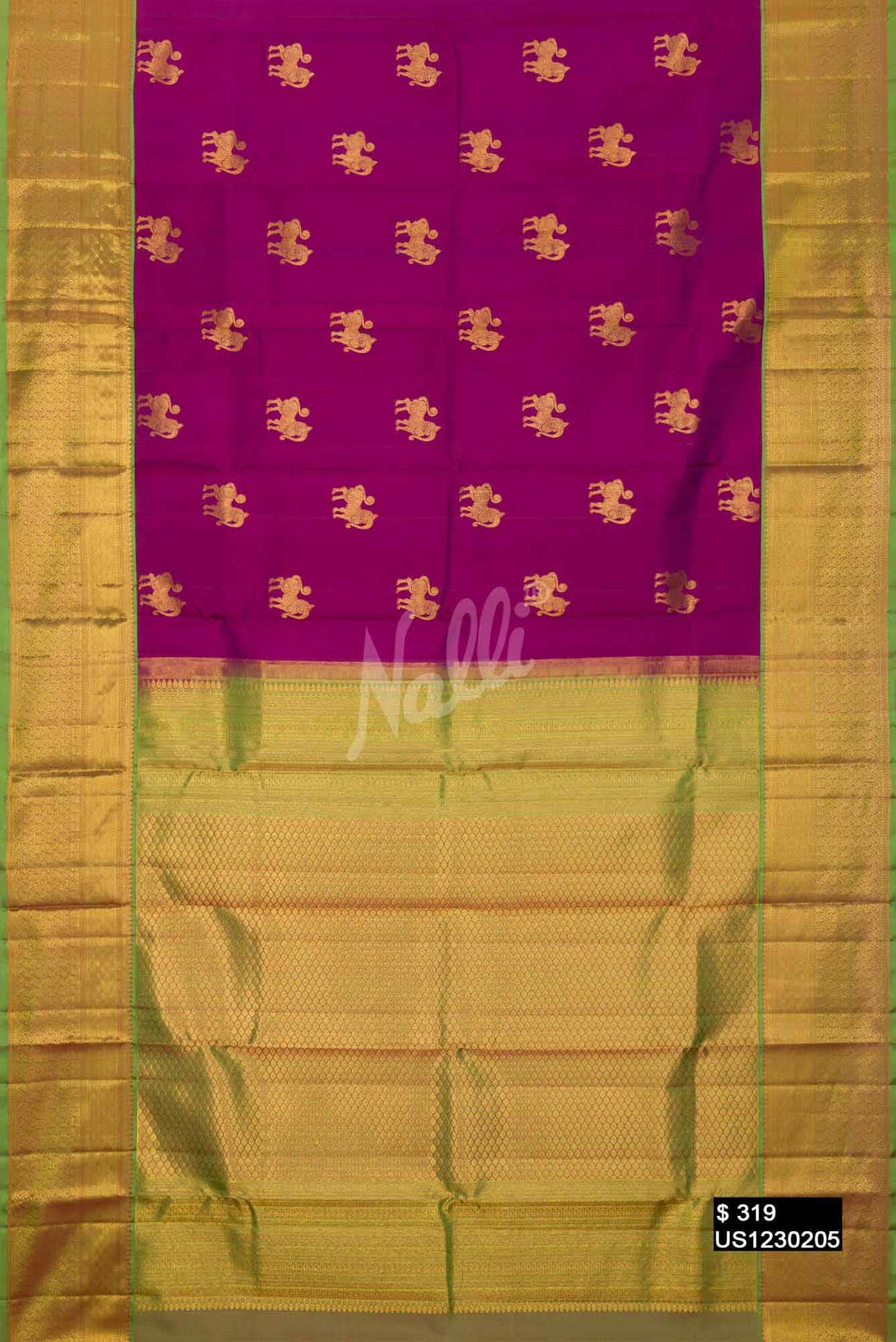 Purple Kanchipuram Silk Saree