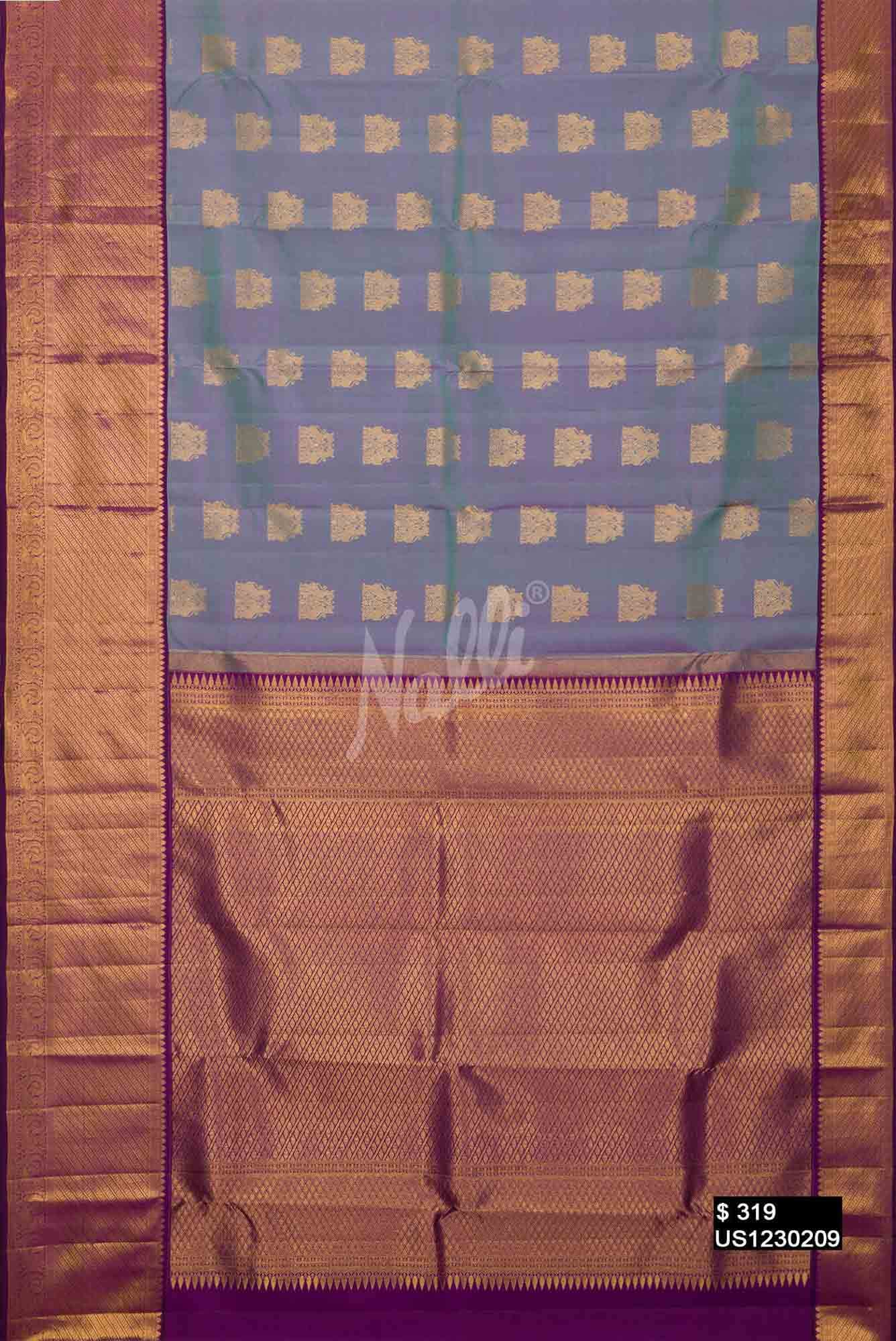 Grey Kanchipuram Silk Saree