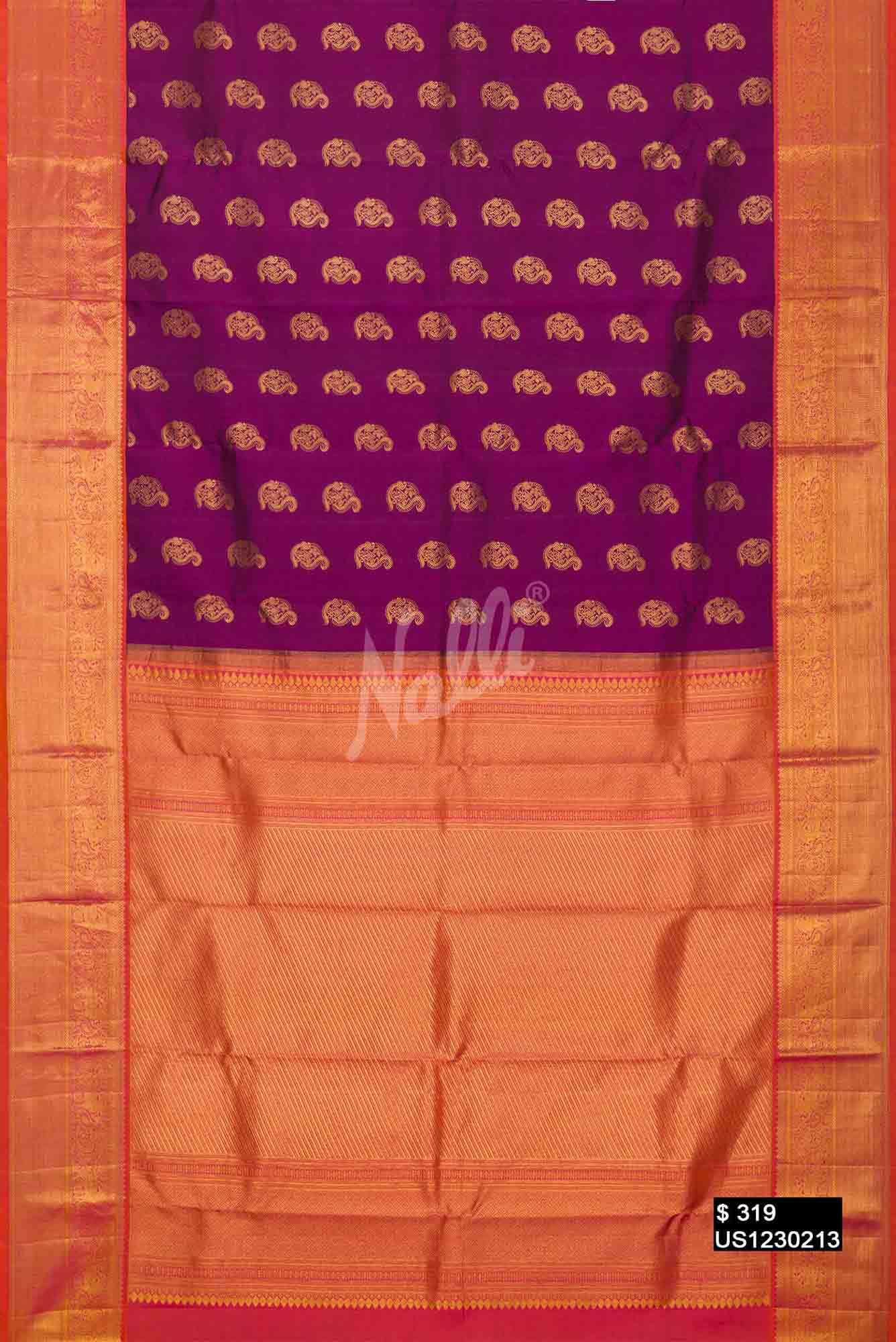 Magenta Kanchipuram Silk Saree