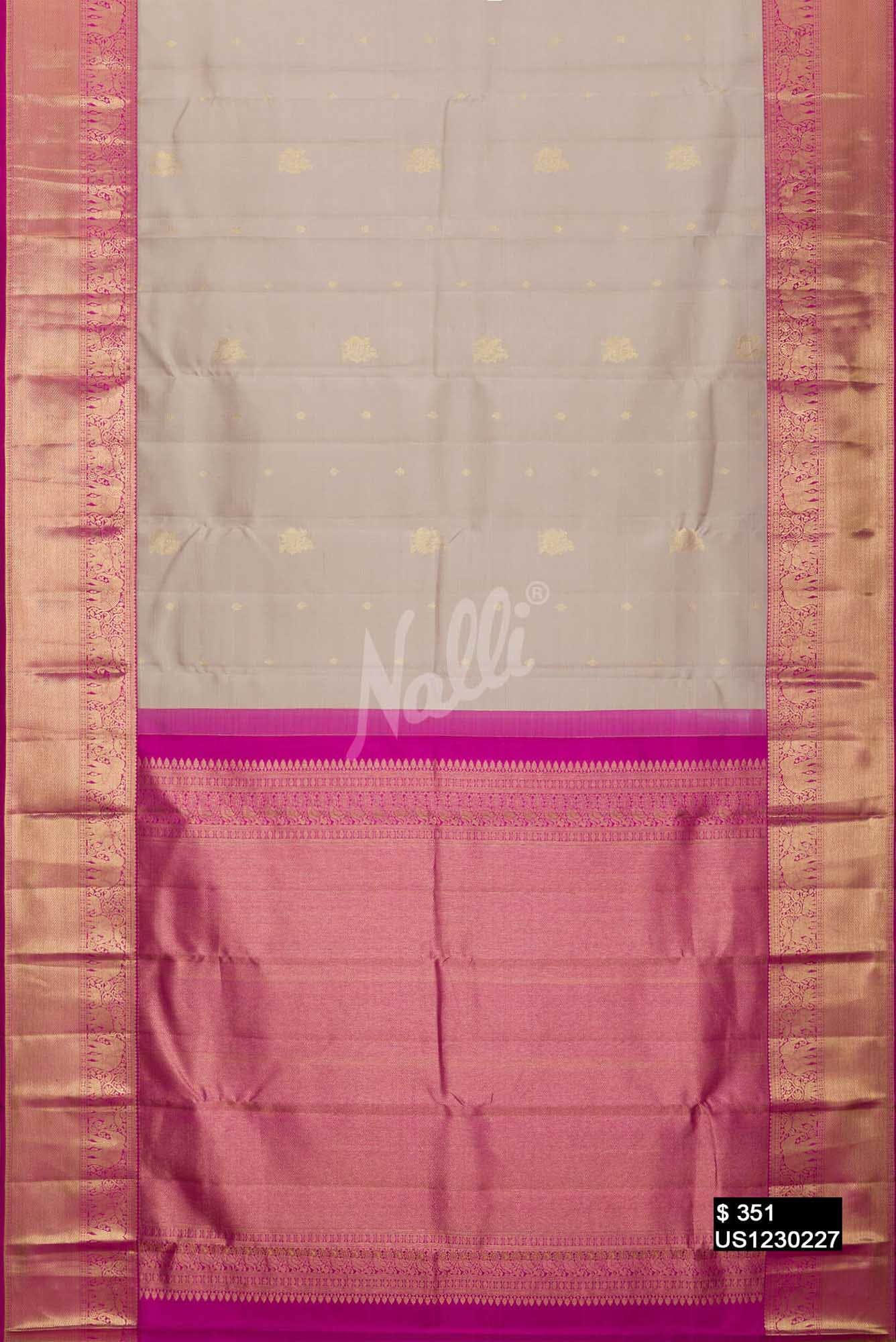 Grey Kanchipuram Silk Saree