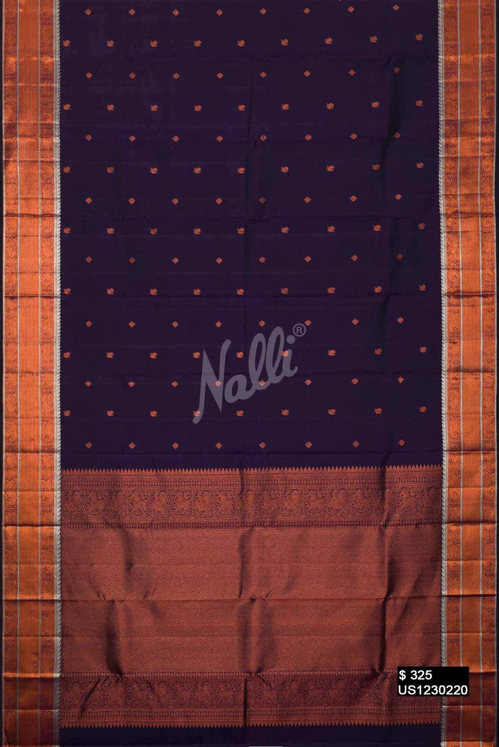 Navy Blue Kanchipuram Silk Saree