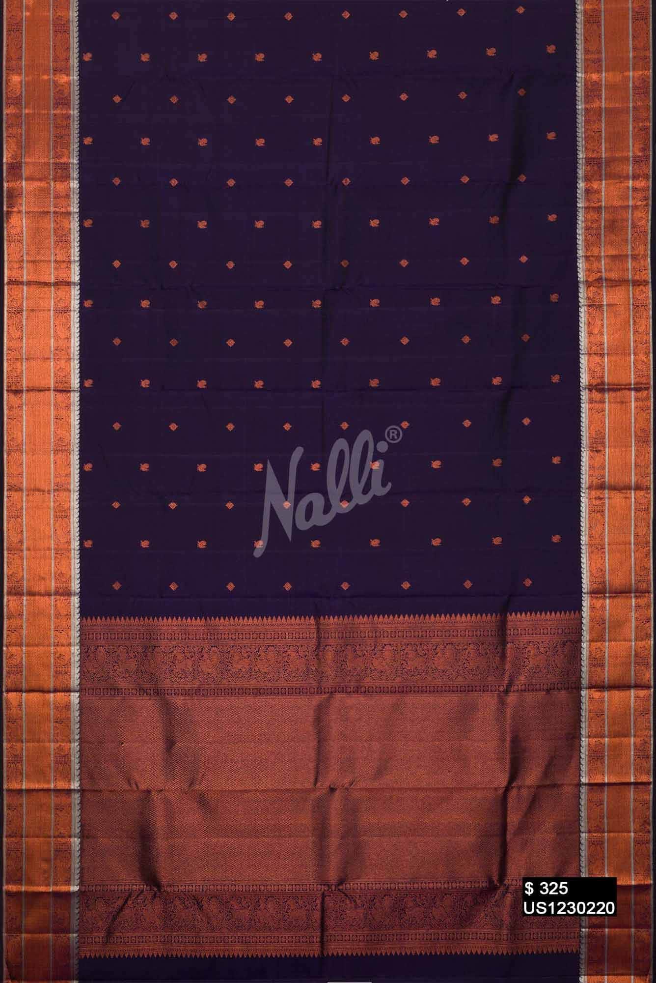 Navy Blue Kanchipuram Silk Saree