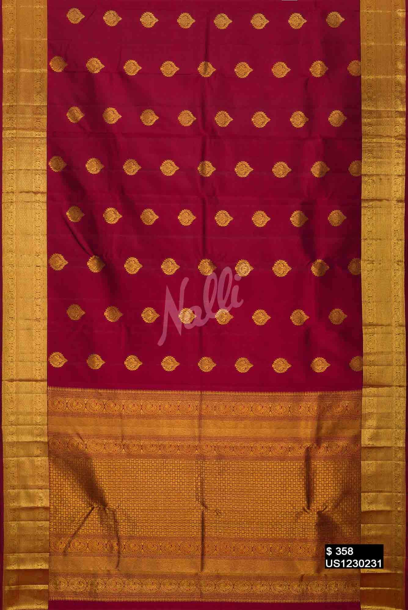 Maroon Kanchipuram Silk Saree