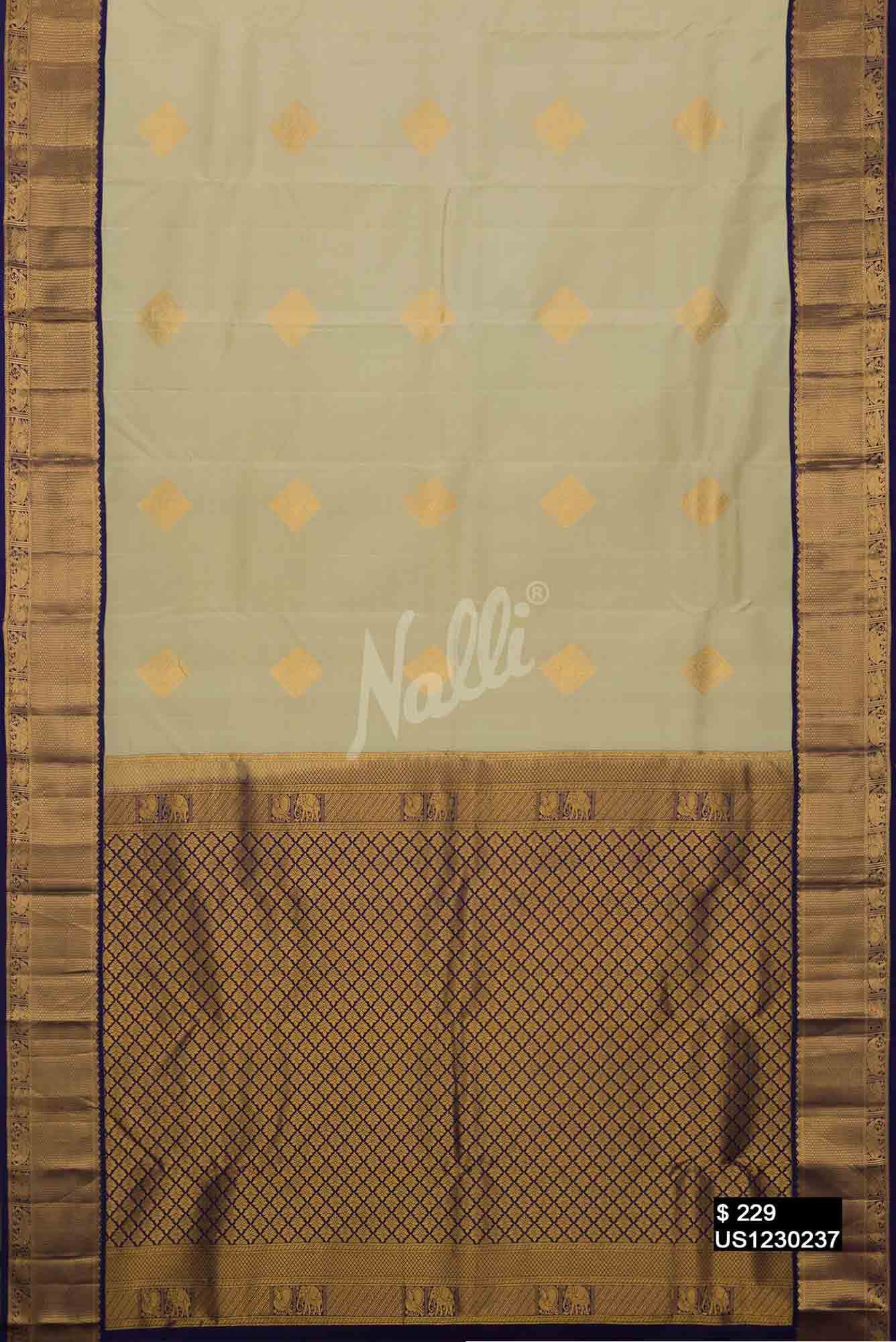 Pista Green Kanchipuram Silk Saree