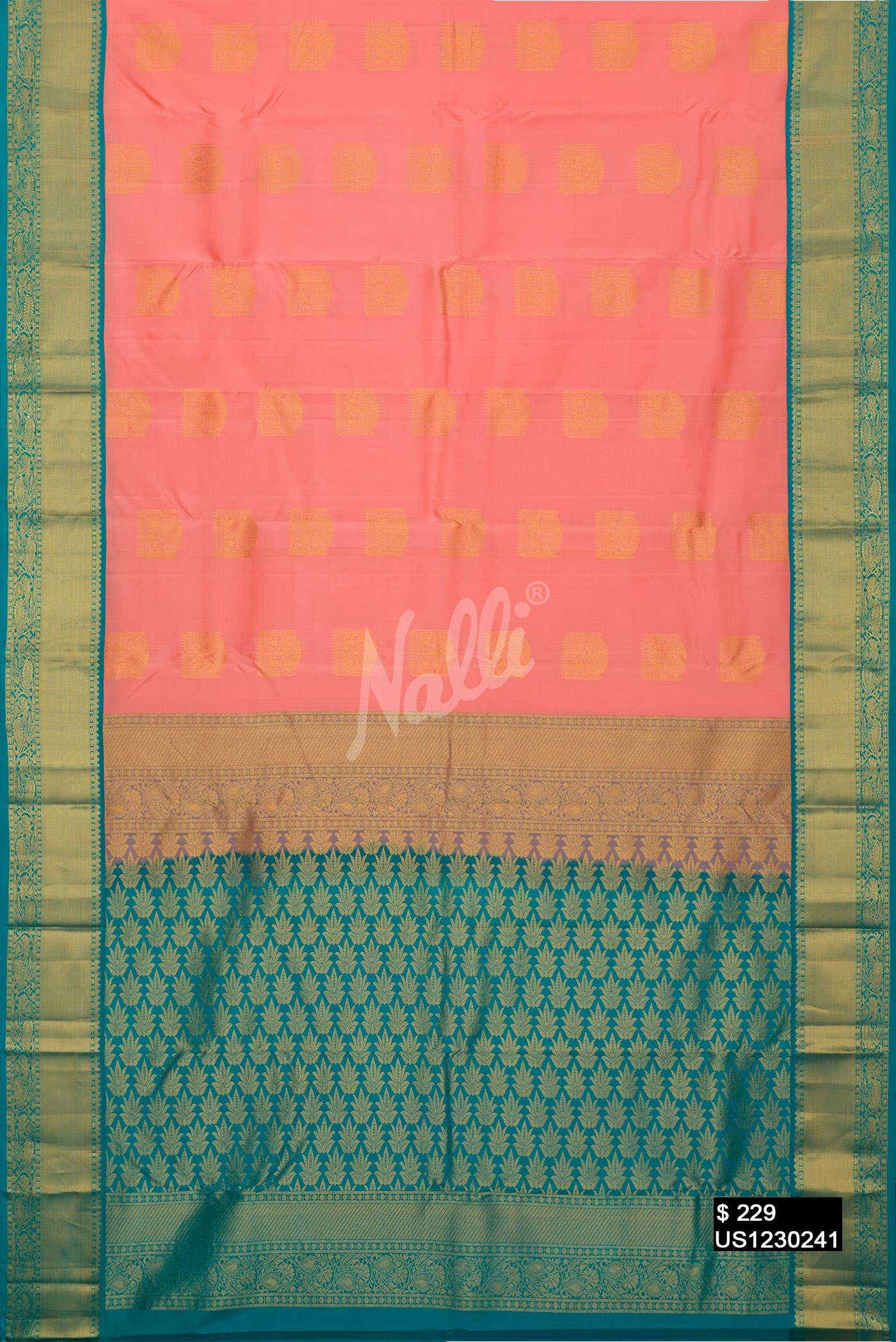 Peach Kanchipuram Silk Saree