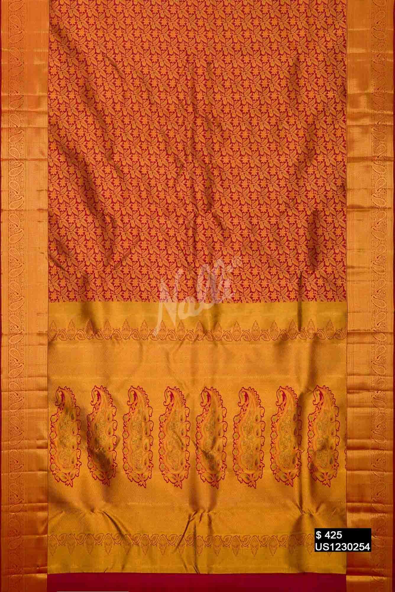 Maroon Kanchipuram Silk Saree