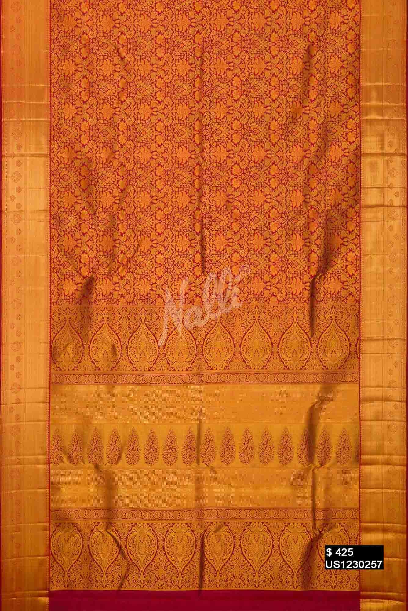 Maroon Kanchipuram Silk Saree