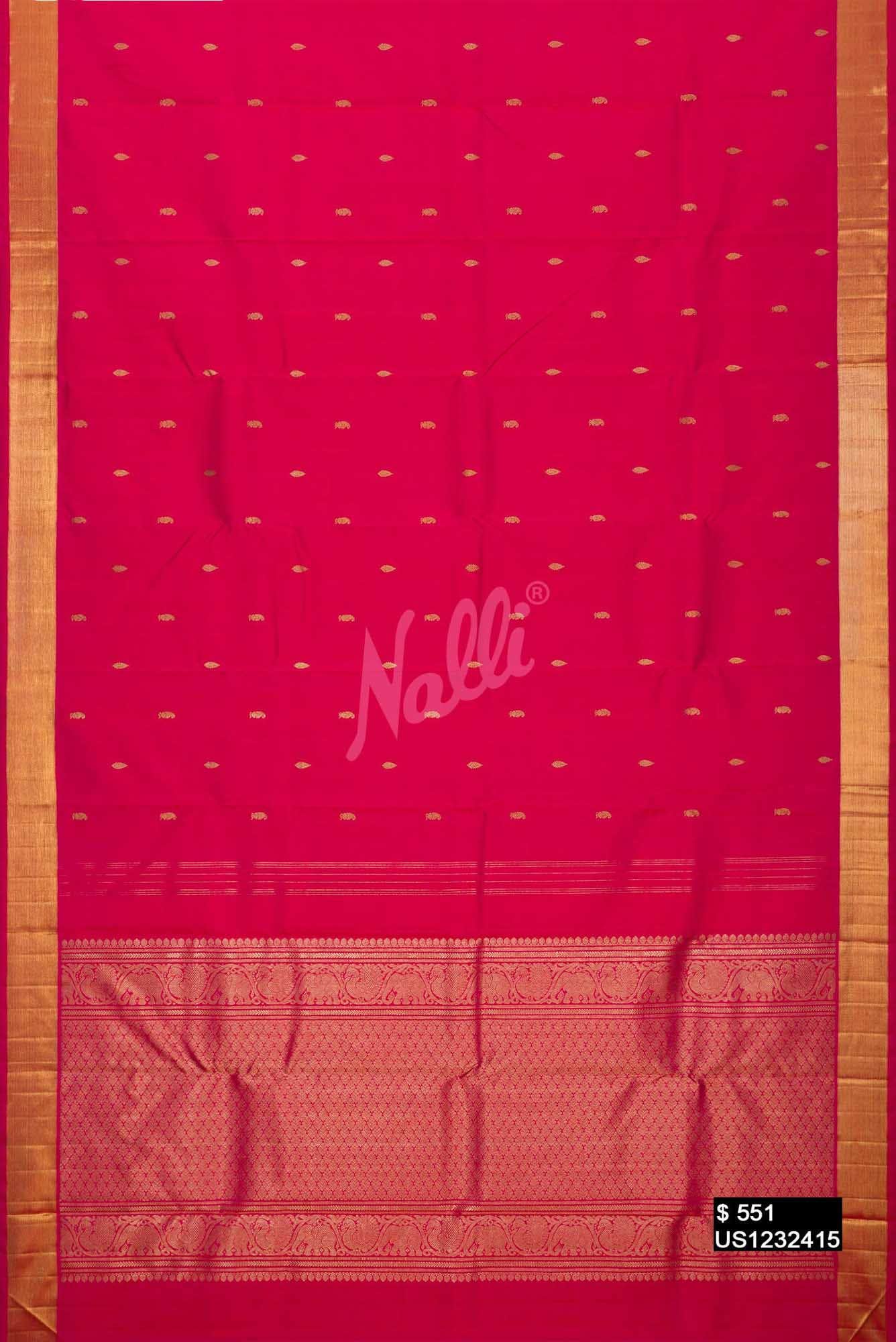 Dark Pink Kanchipuram Silk Saree