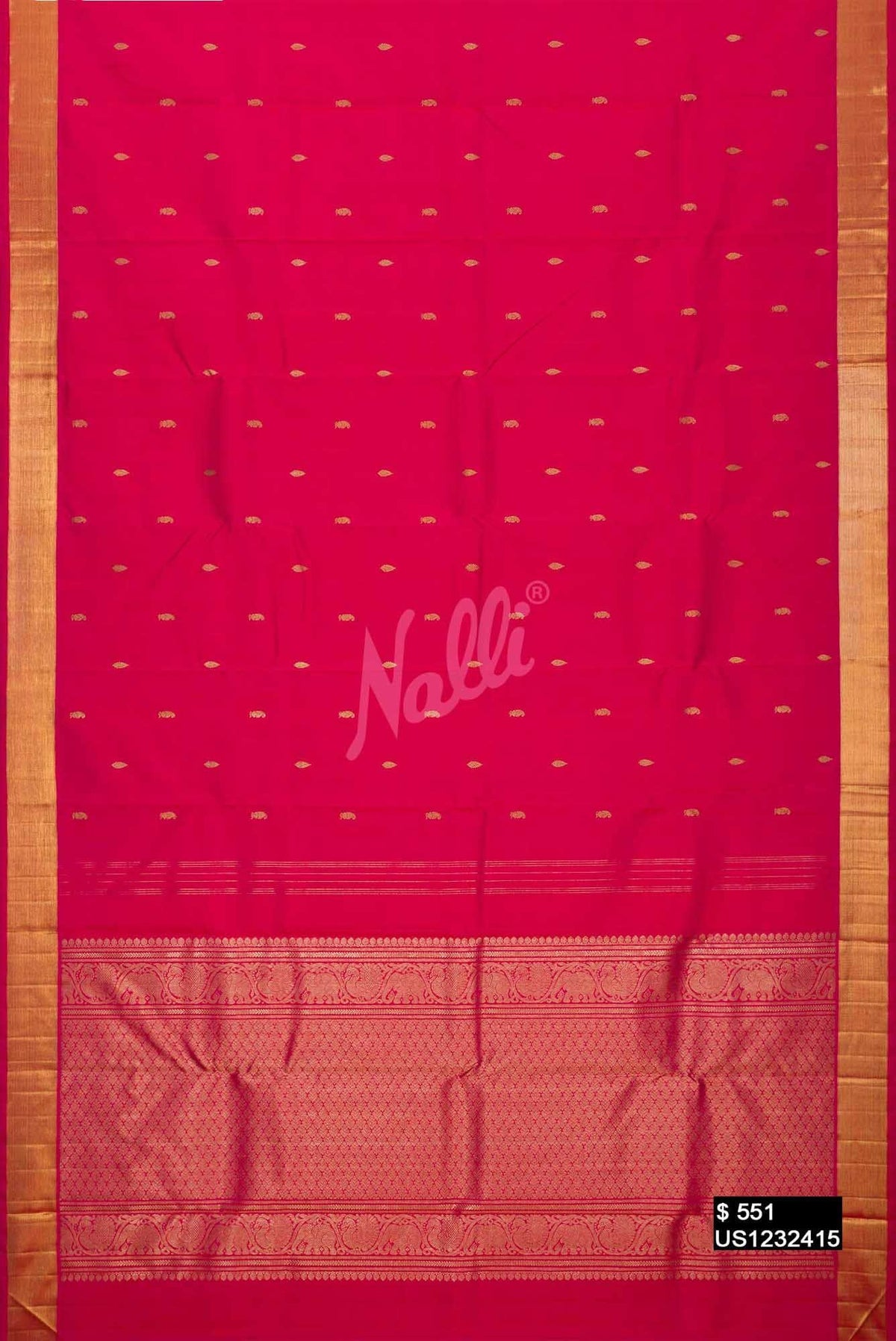Dark Pink Kanchipuram Silk Saree