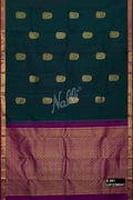 Bottle Green Kanchipuram Silk Saree