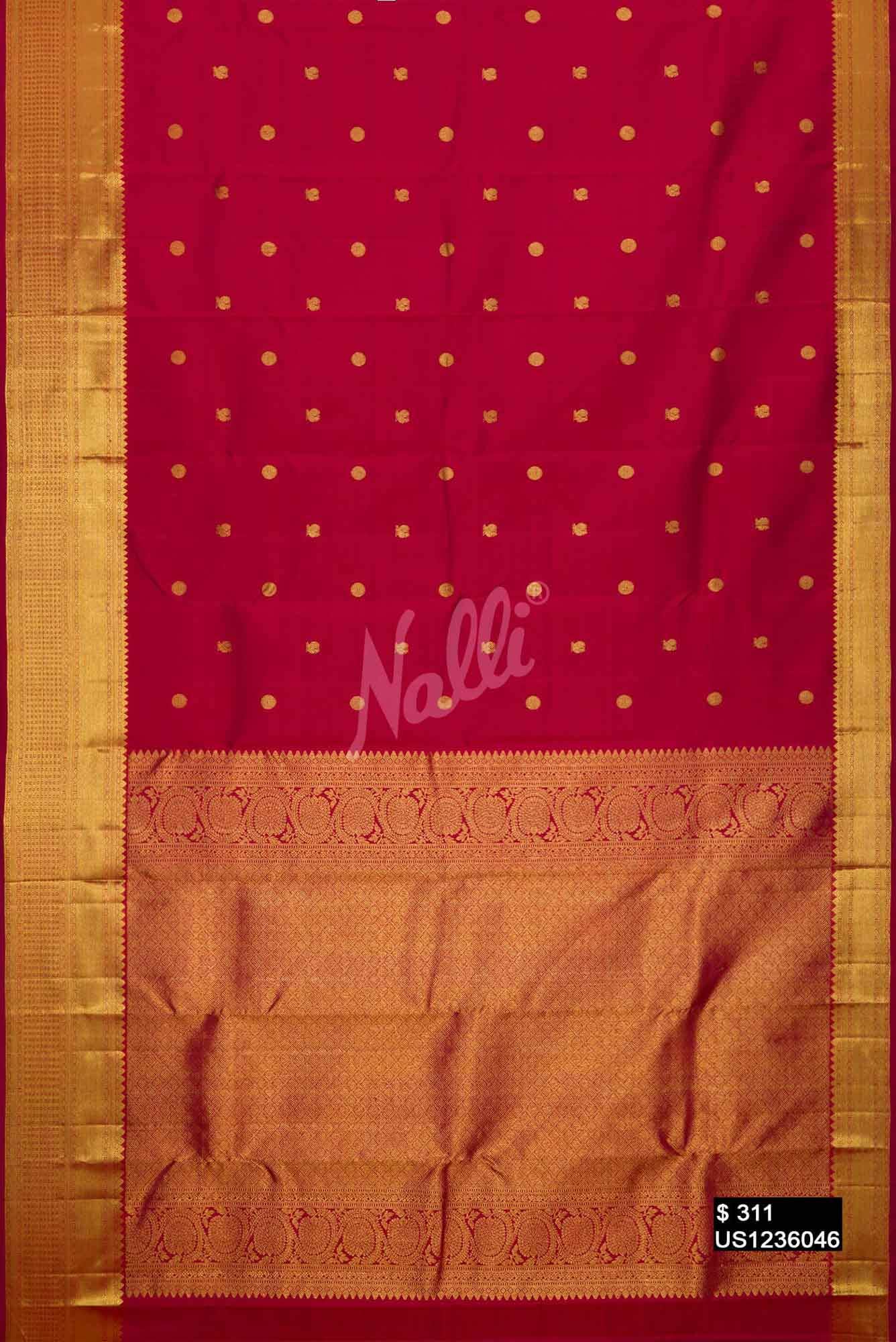 Maroon Kanchipuram Silk Saree
