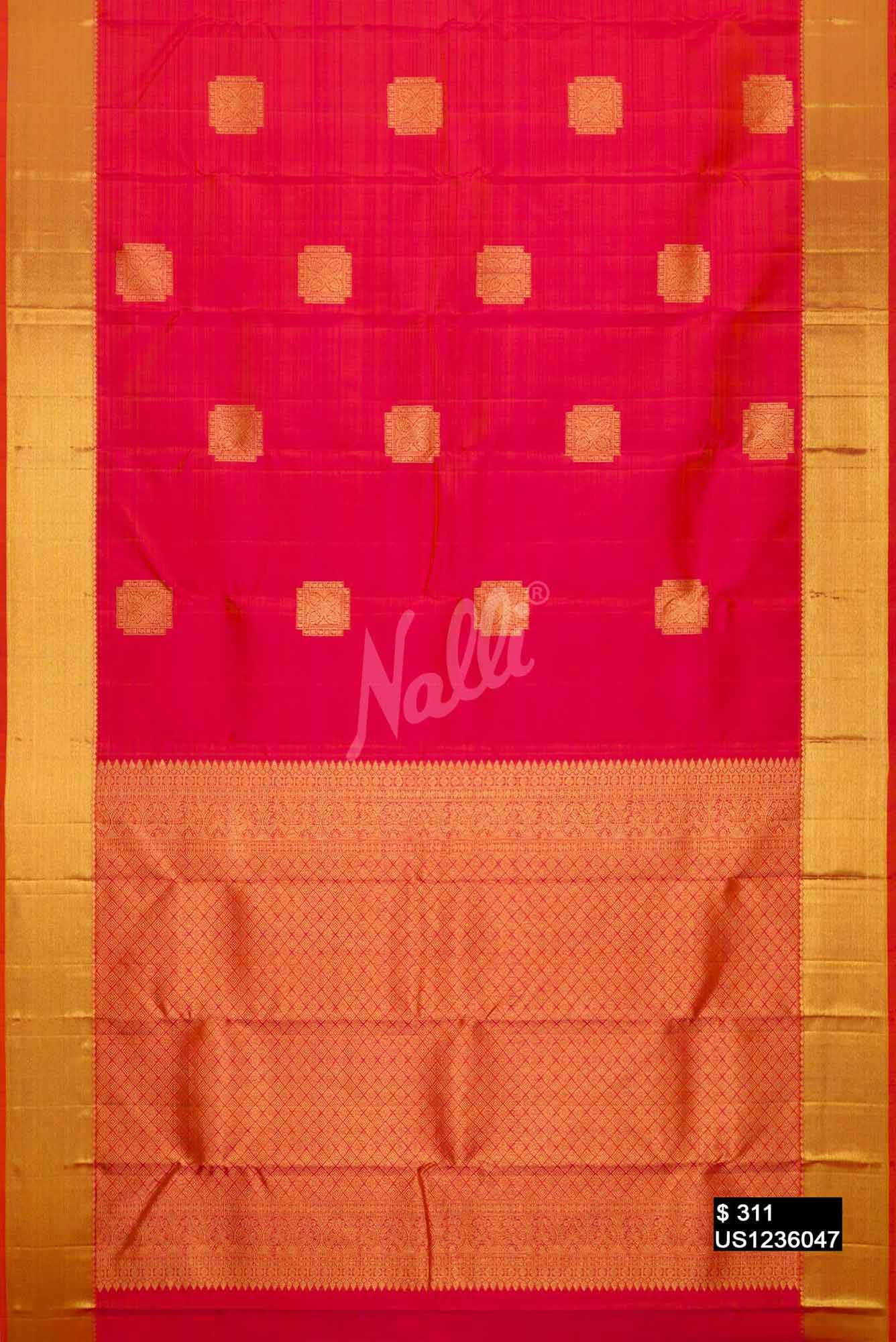 Orange Kanchipuram Silk Saree
