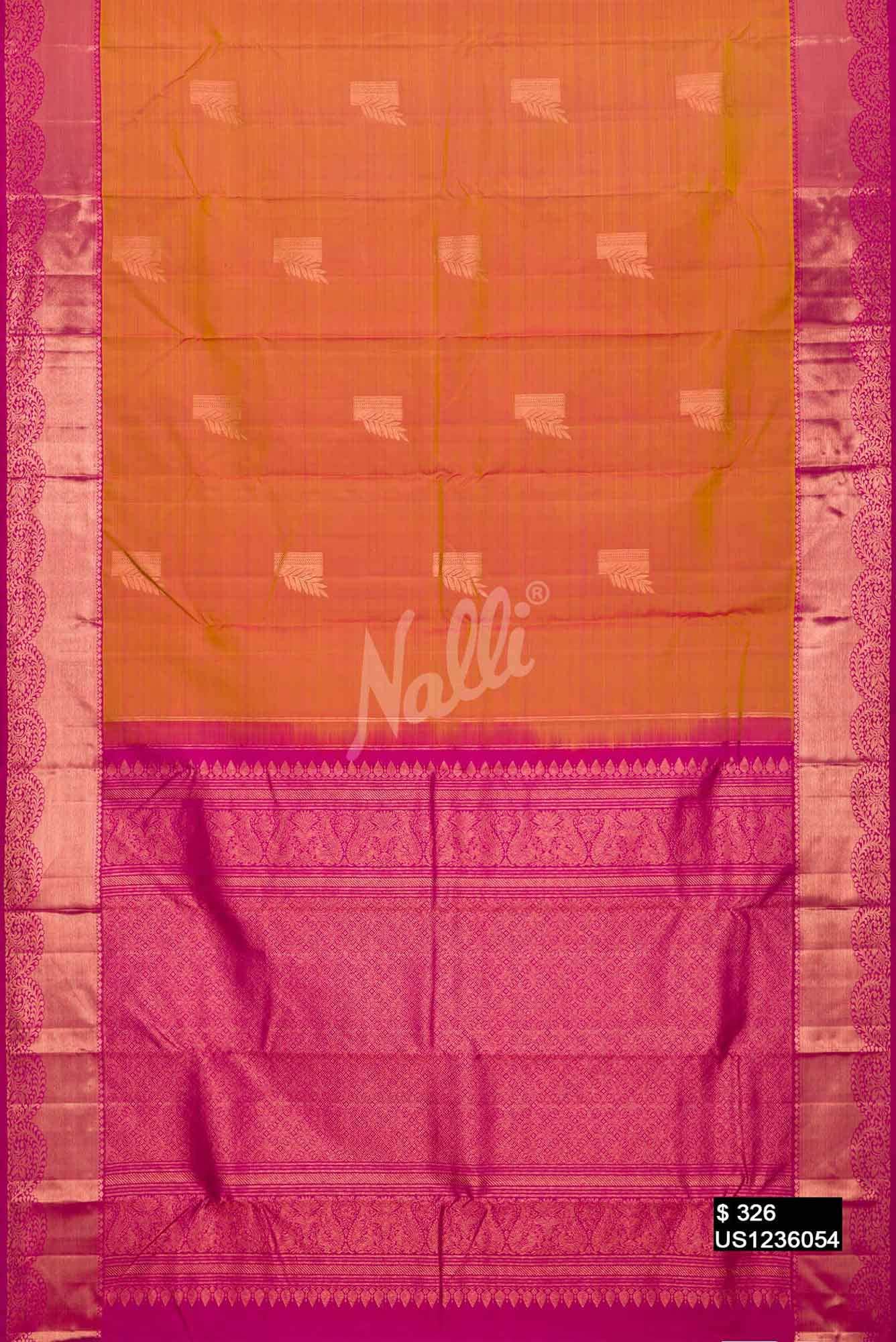 Mustard Kanchipuram Silk Saree