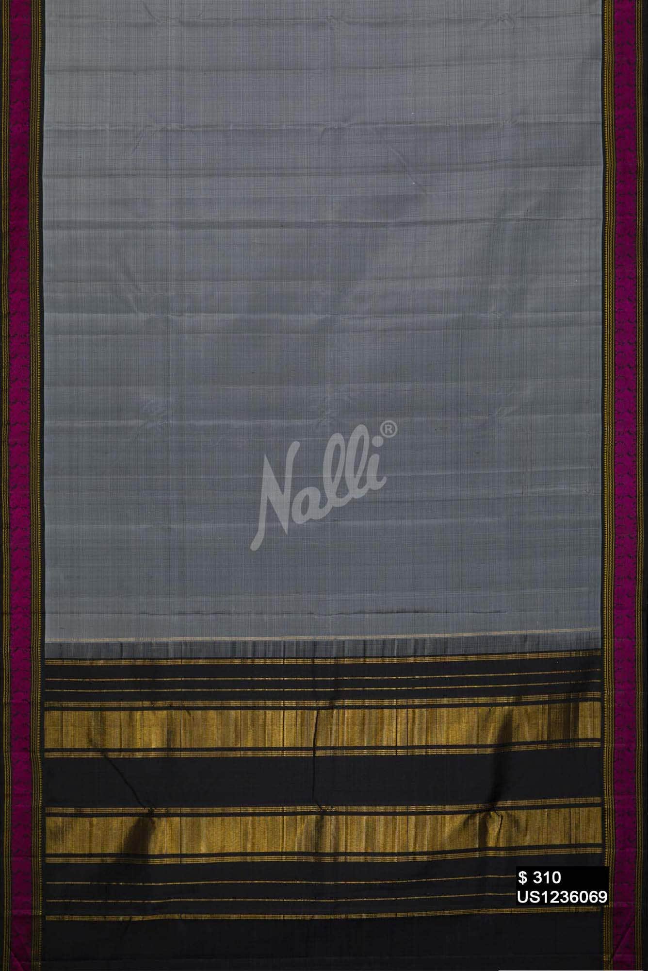Grey Kanchipuram Silk Saree