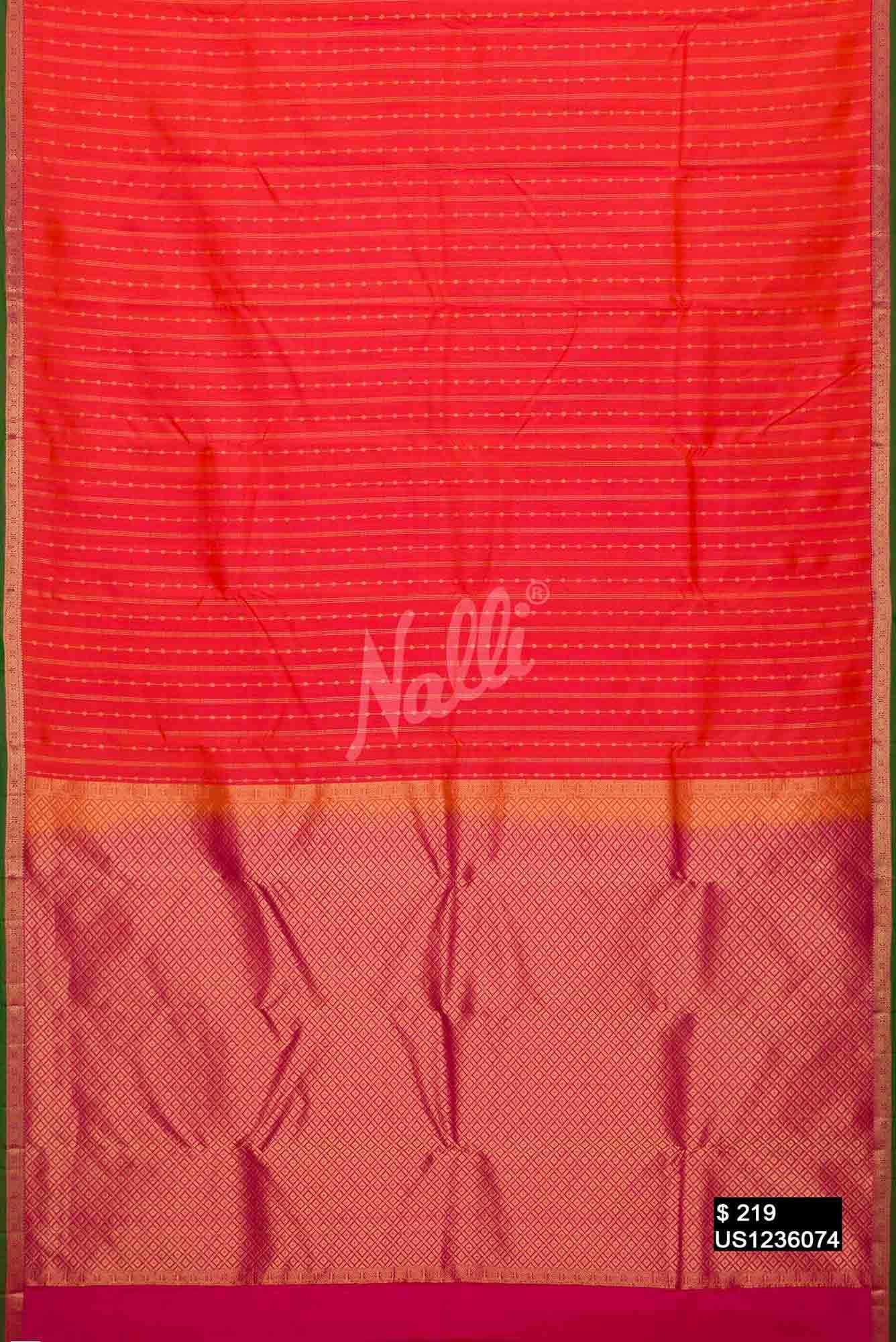 Orange Kanchipuram Silk Saree