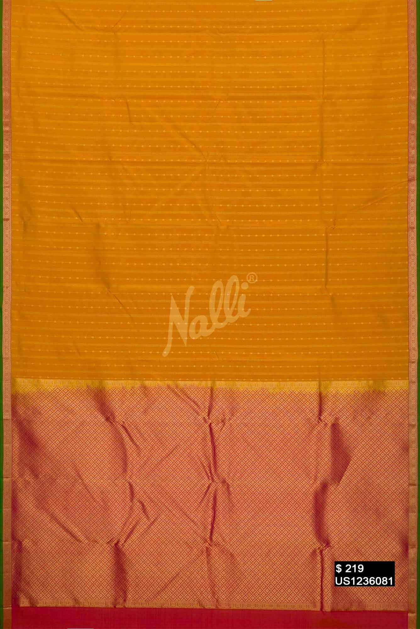 Mustard Kanchipuram Silk Saree
