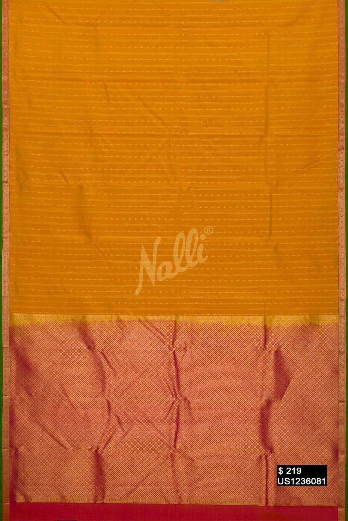 Mustard Kanchipuram Silk Saree